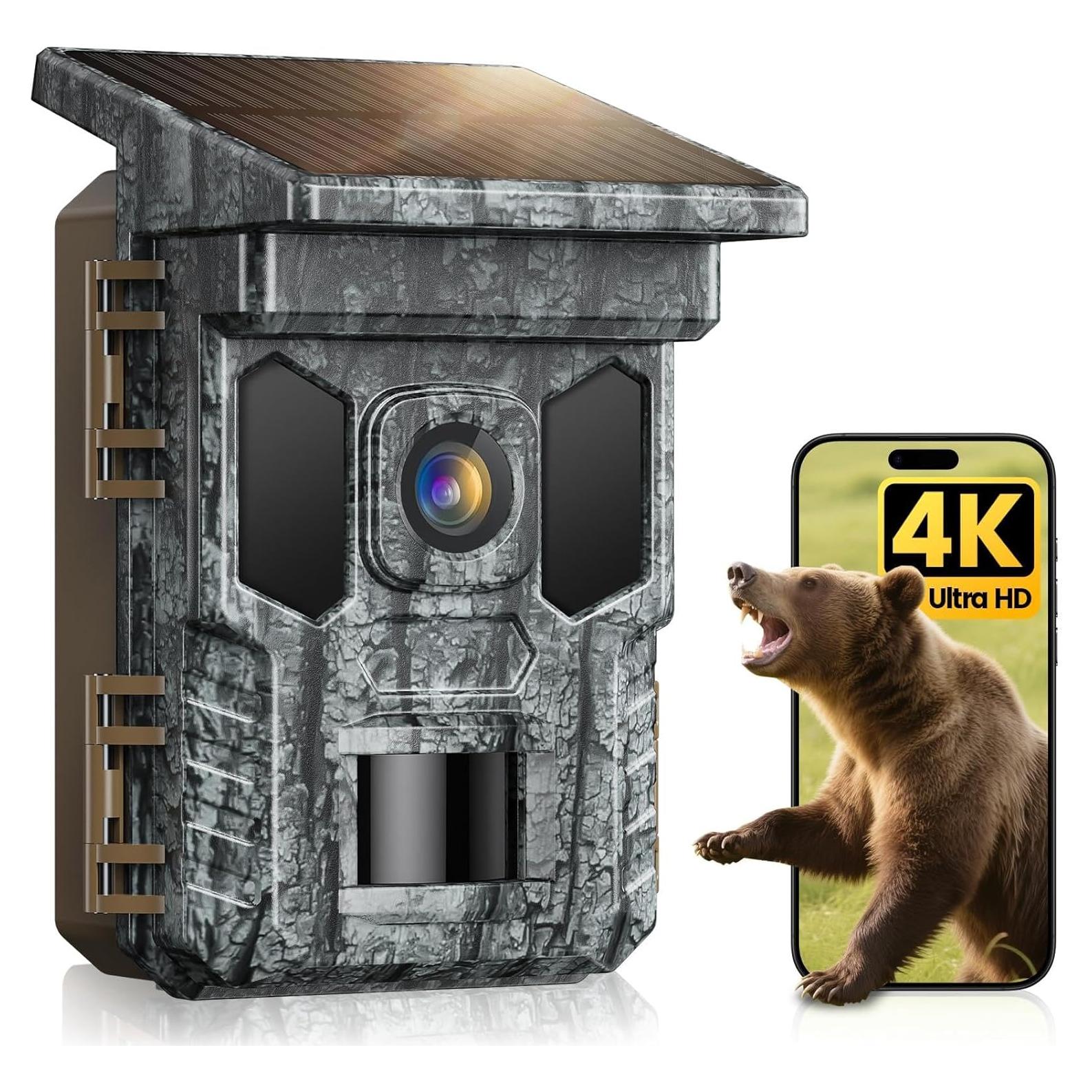 Cámara de sendero solar VIDVIS 4K 64MP visión nocturna IP66