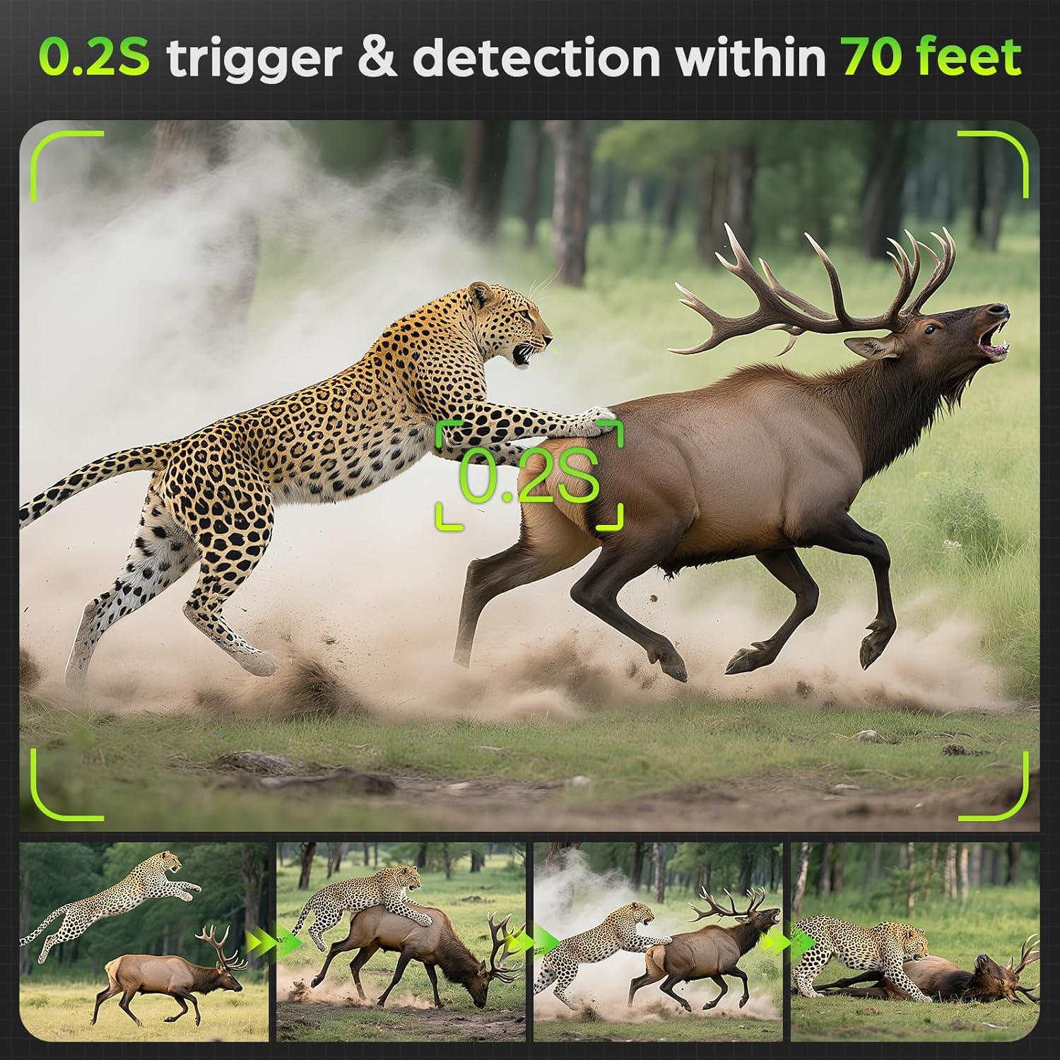 Cámara de sendero solar VIDVIS 4K 64MP visión nocturna IP66