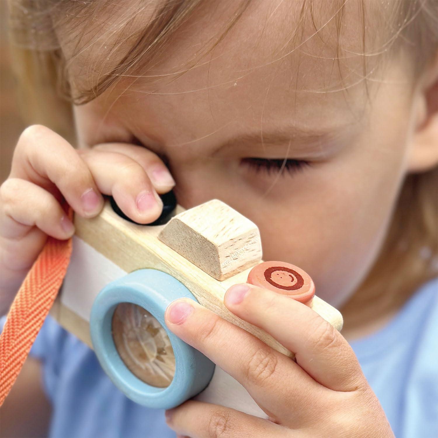 Cámara de Madera Mentari - Juguete Sensorial 9.5x6x4 cm