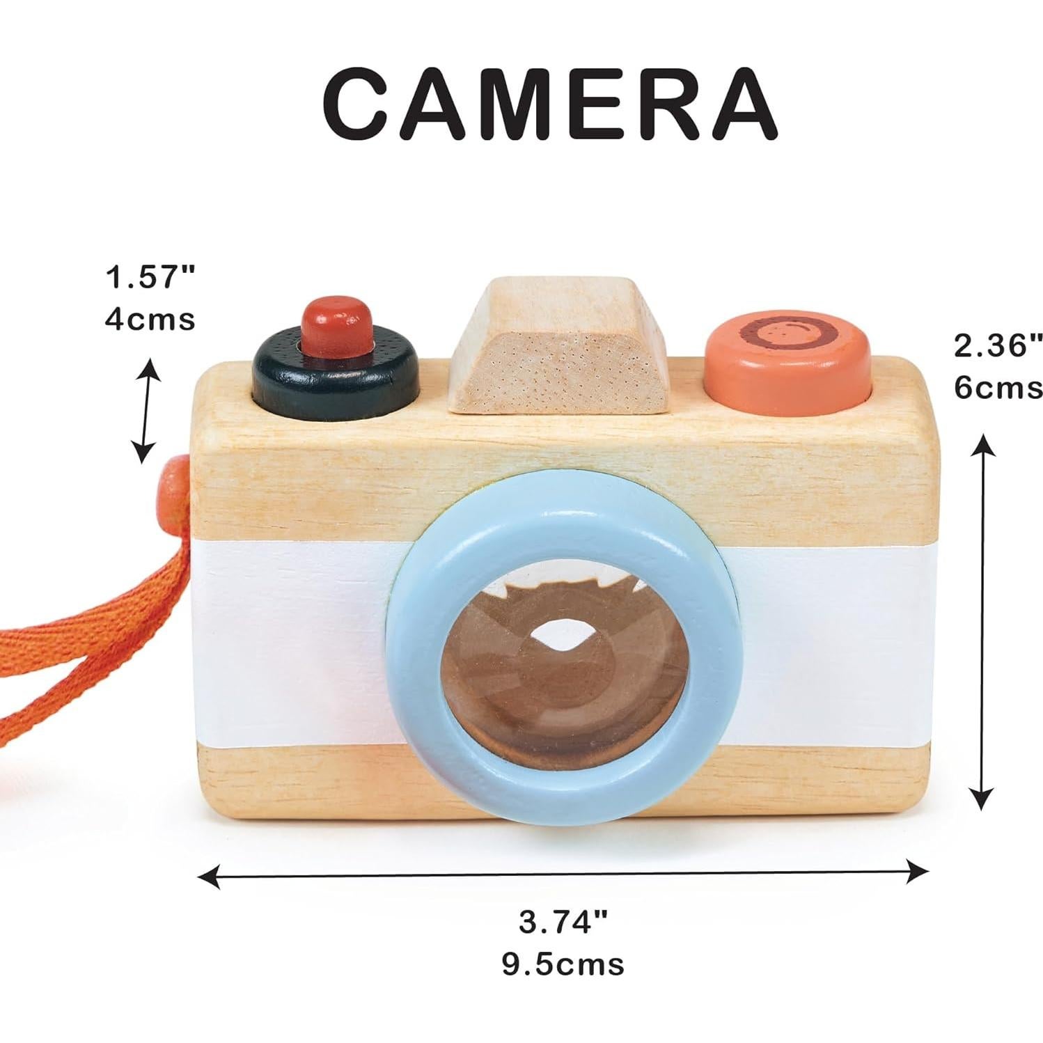 Cámara de Madera Mentari - Juguete Sensorial 9.5x6x4 cm