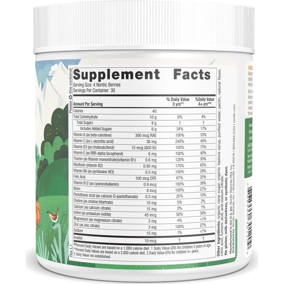 Bayas Nórdicas Gummy Multivitamínico Nordic Naturals 120 Unidades