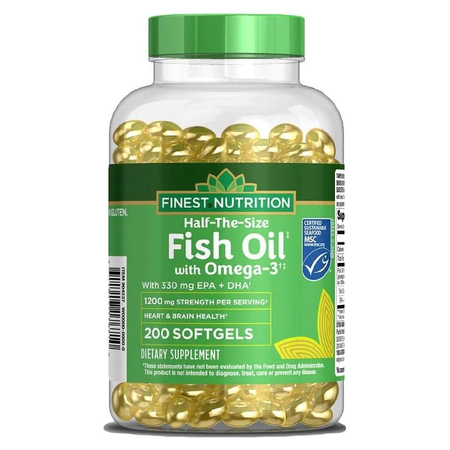 Aceite de Pescado Mejor Nutrición 1200 mg 200 Cápsulas Blandas