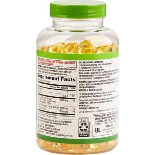 Aceite de Pescado Mejor Nutrición 1200 mg 200 Cápsulas Blandas