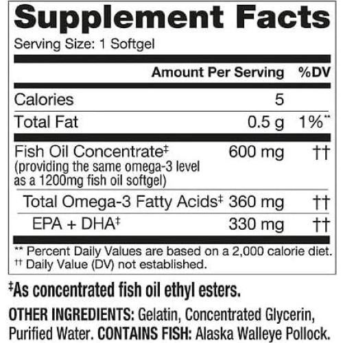 Aceite de Pescado Mejor Nutrición 1200 mg 200 Cápsulas Blandas