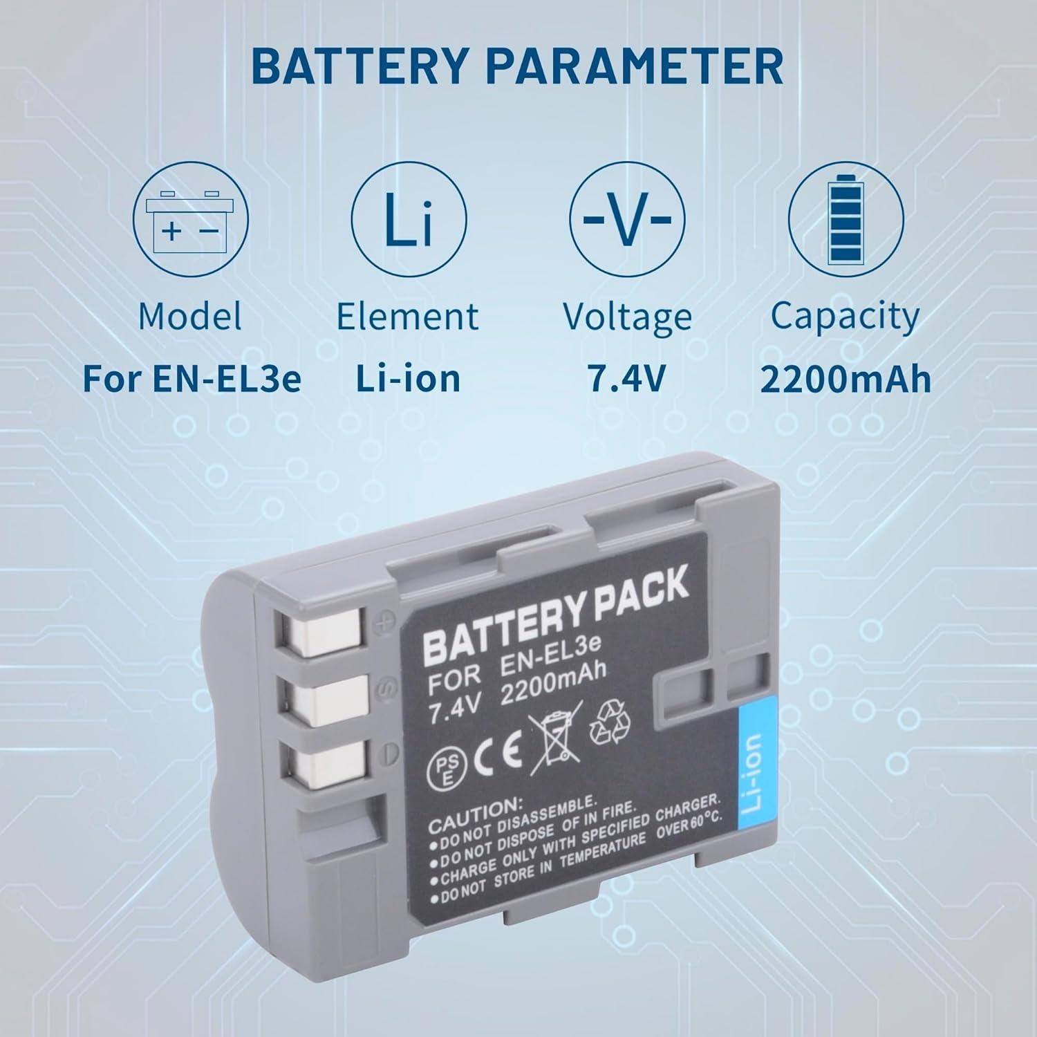 Paquete de 2 Baterías EN-EL3e y Cargador Dual USB-C Nikon