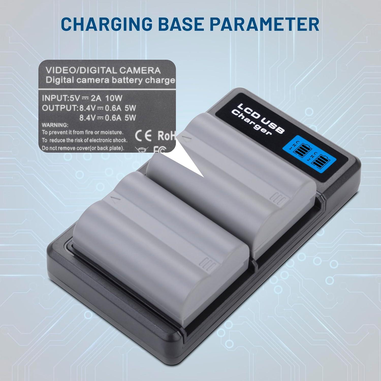 Paquete de 2 Baterías EN-EL3e y Cargador Dual USB-C Nikon