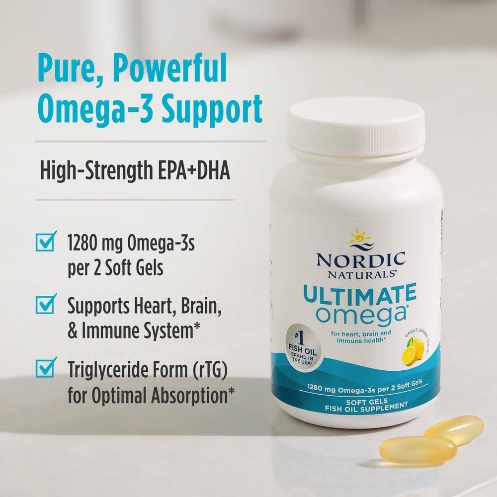 Omega Ultimate Nordic Naturals 60 Geles Blandos Limón 1280 mg Omega-3