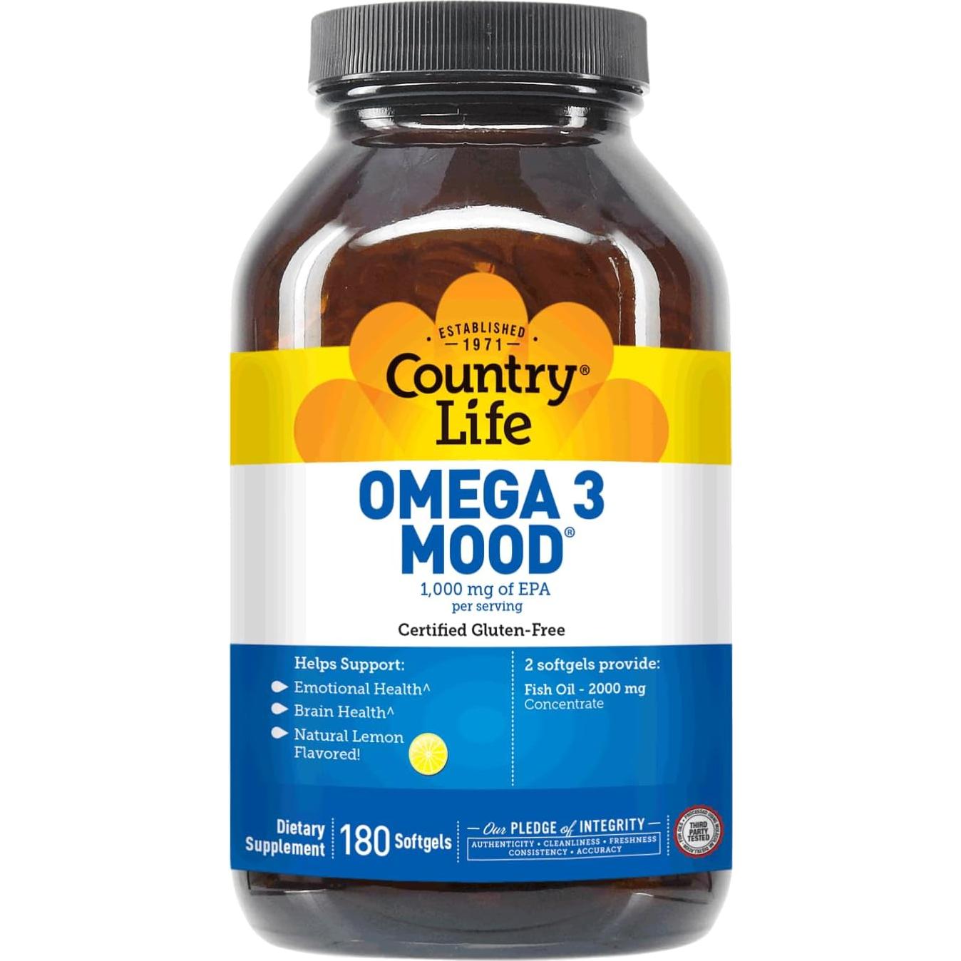 Suplemento Omega 3 Country Life 2000mg EPA DHA 180 Gelatinas