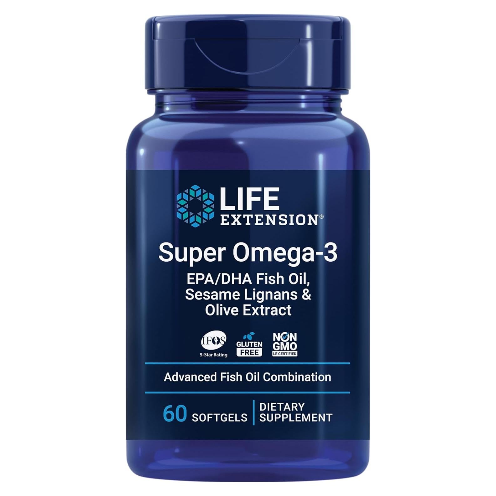 Life Extension Super Omega-3 EPA/DHA Aceite de Pescado 60 Cápsulas