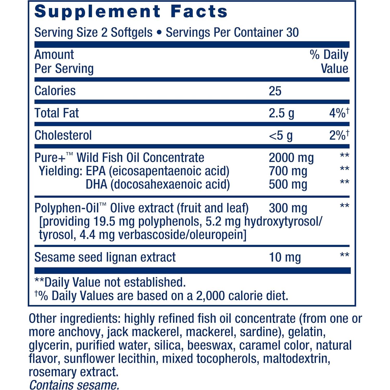Life Extension Super Omega-3 EPA/DHA Aceite de Pescado 60 Cápsulas