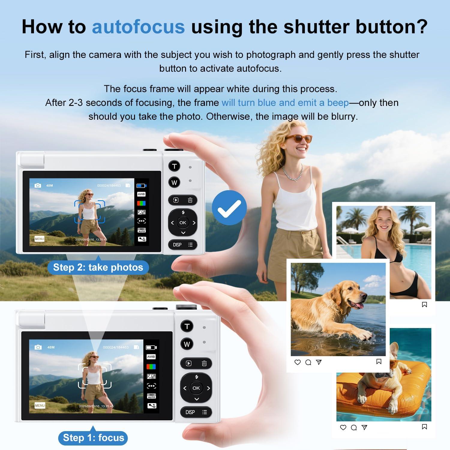 Cámara Digital 4K TZZPL A6 64MP Pantalla Flip 3"