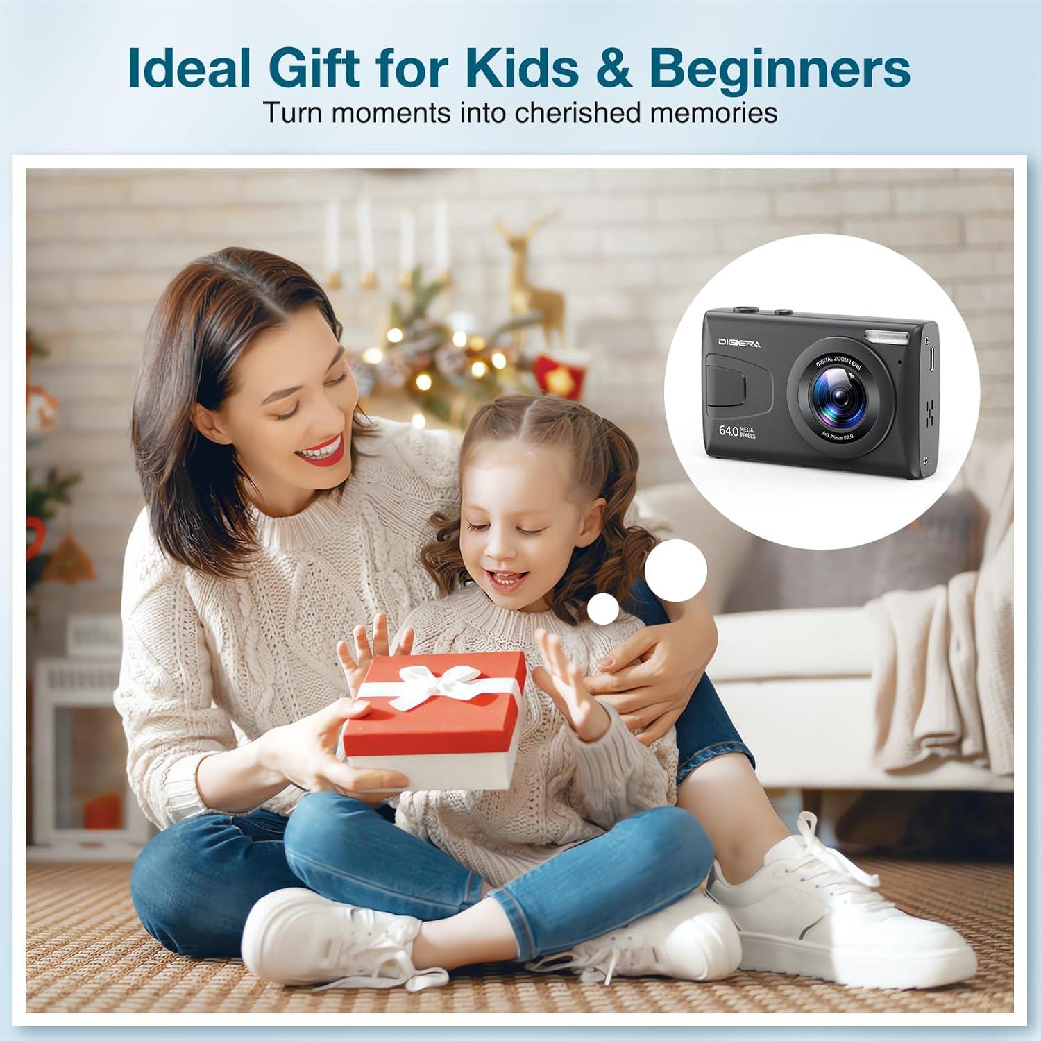 Cámara Digital Compacta DIGIERA C2 64MP 4K, Pantalla 6.1cm