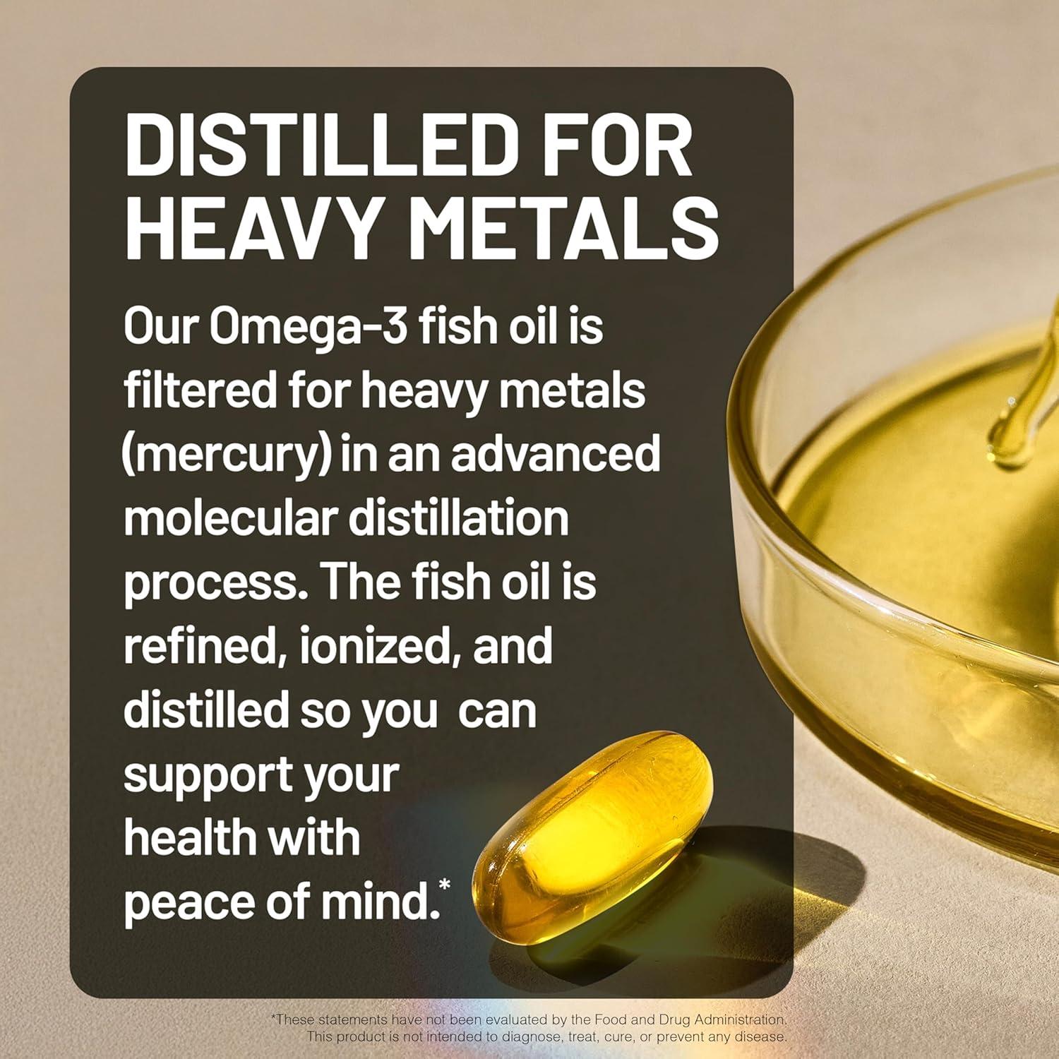 NatureWise Omega 3 Aceite de Pescado 500mg - 60 Cápsulas Blandas