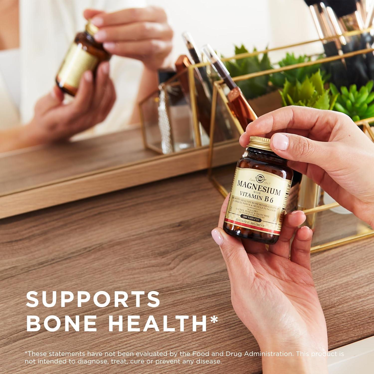 Suplemento de Magnesio con Vitamina B6 Solgar - 100 Tabletas