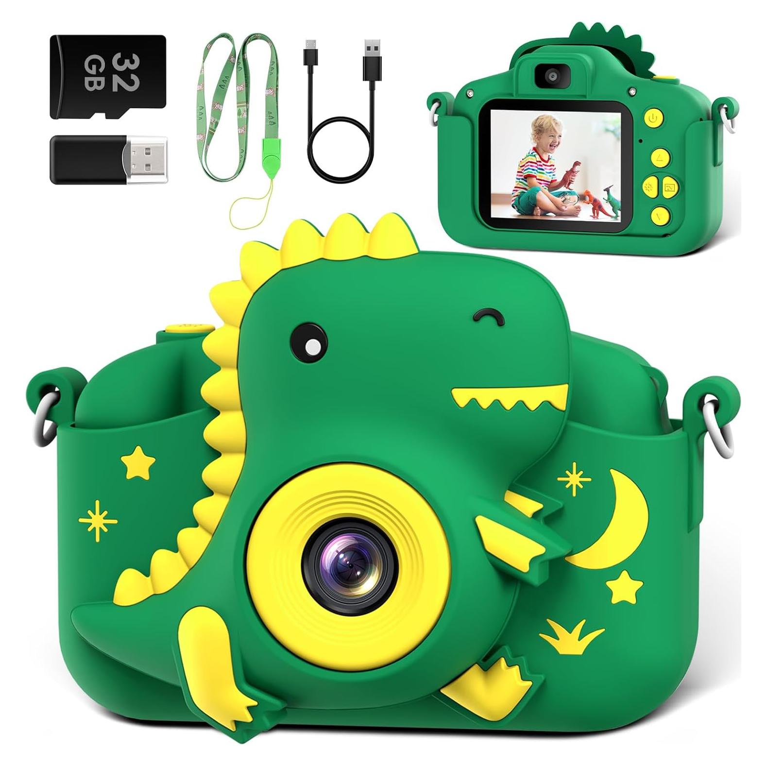 Cámara Digital para Niños GREENKINDER Dinosaurio 20MP HD