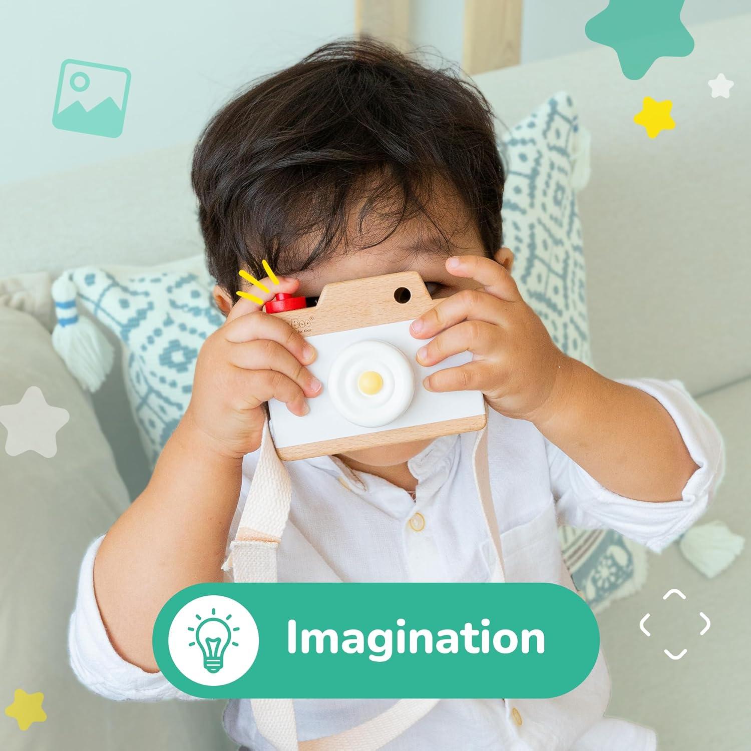 Cámara de Madera Bimi Boo para Bebés - Juguete Retro Seguro