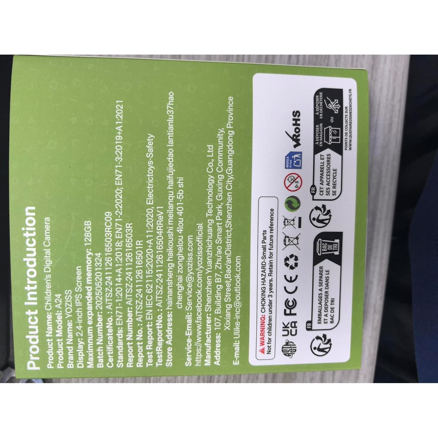 Cámara Instantánea YOZISS A24 para Niños Rosa 24MP 1080P