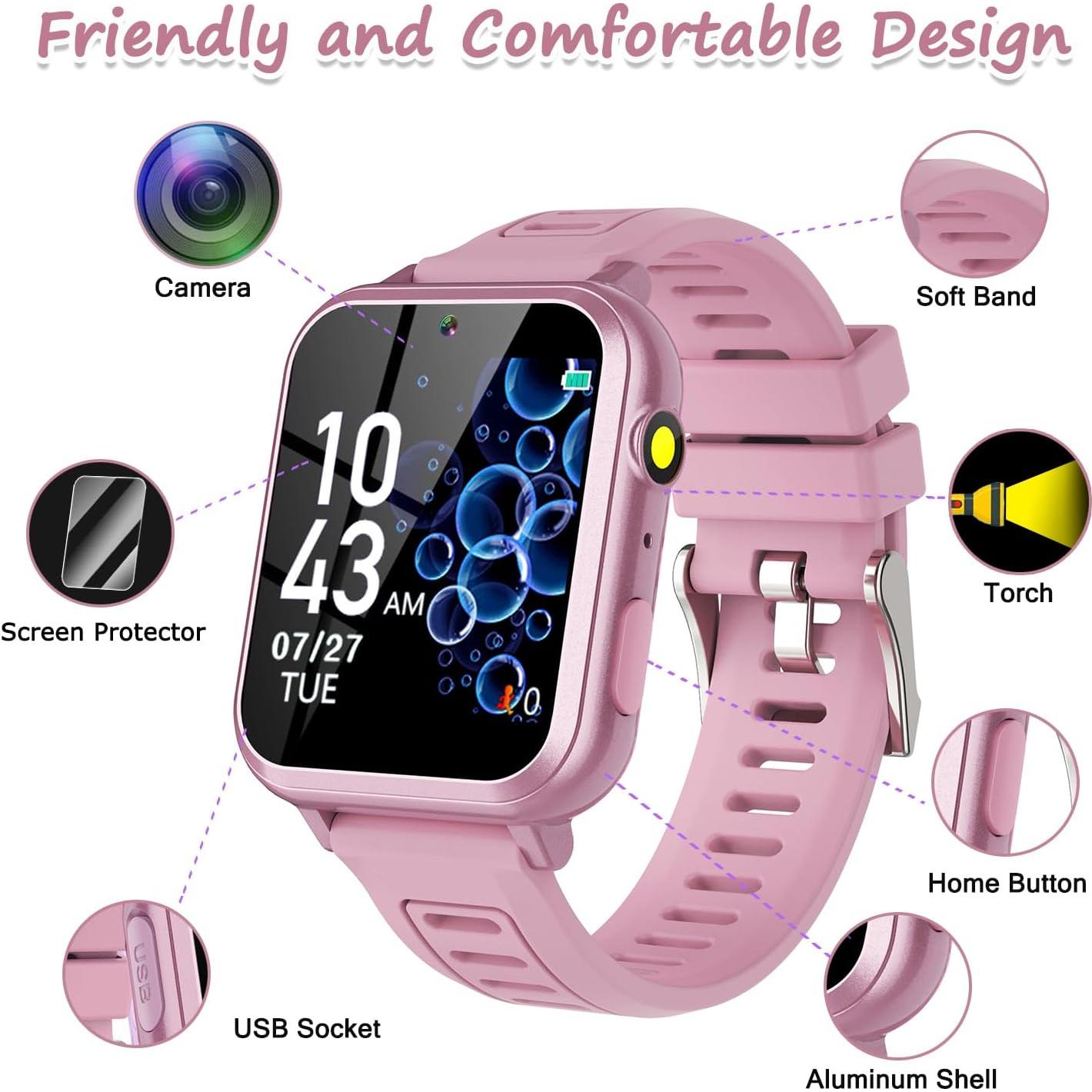 Reloj Inteligente para Niños Wiszodet Rosa 1.54" Pantalla Táctil