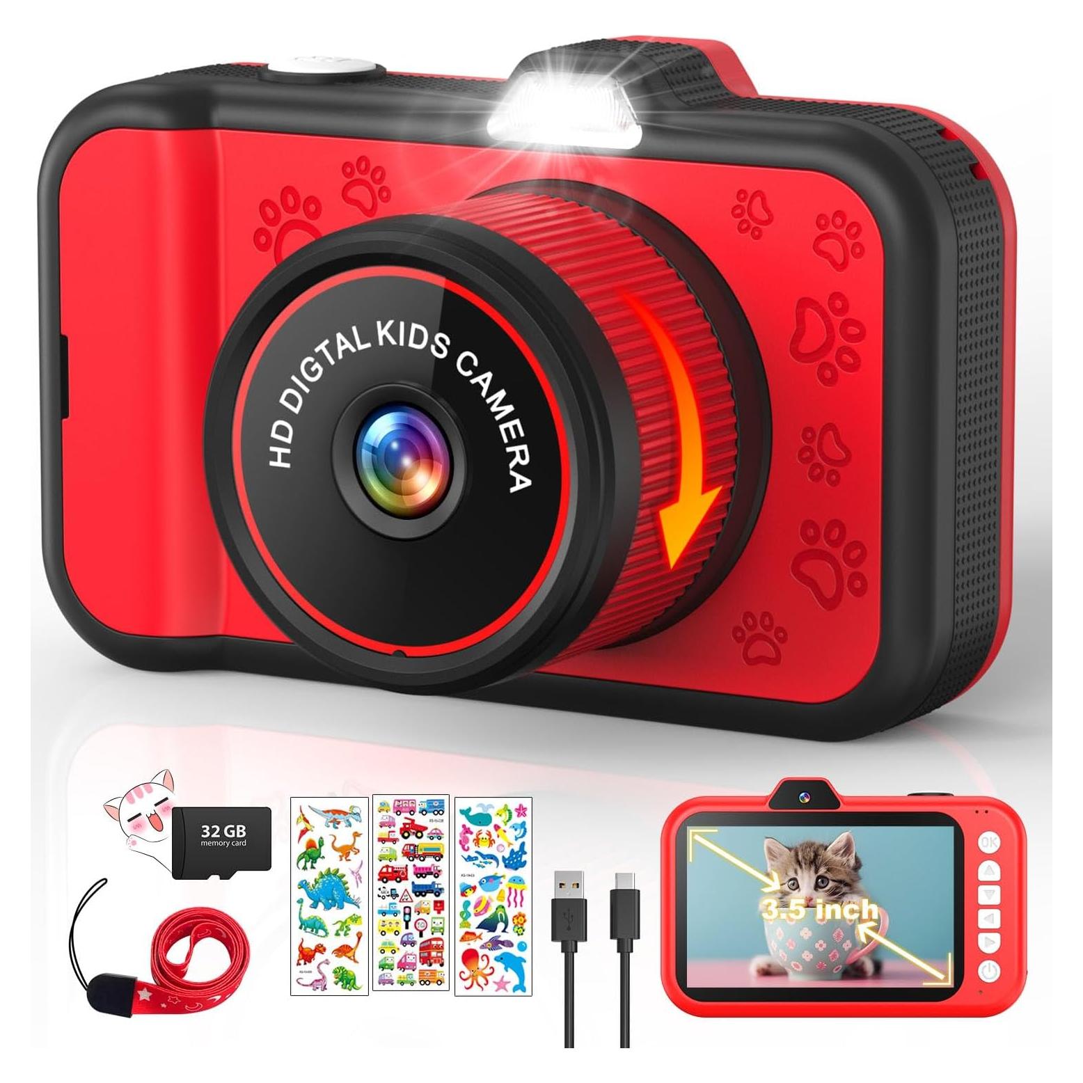 Cámara Digital para Niños CHAKEYAKE H90 con Zoom 10x y Pantalla 3.5"