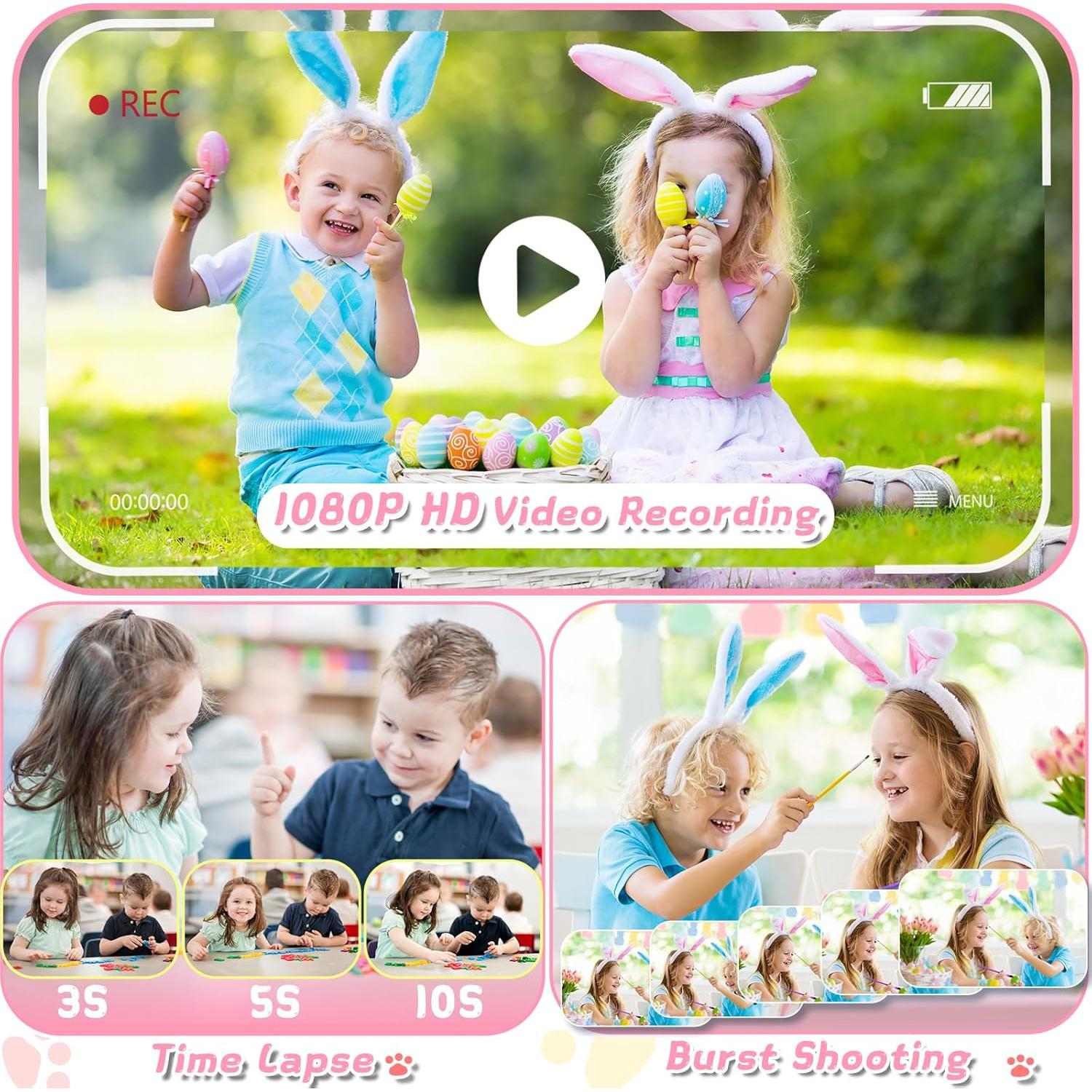 Cámara Digital para Niños CHAKEYAKE H90 con Zoom 10x y Pantalla 3.5"