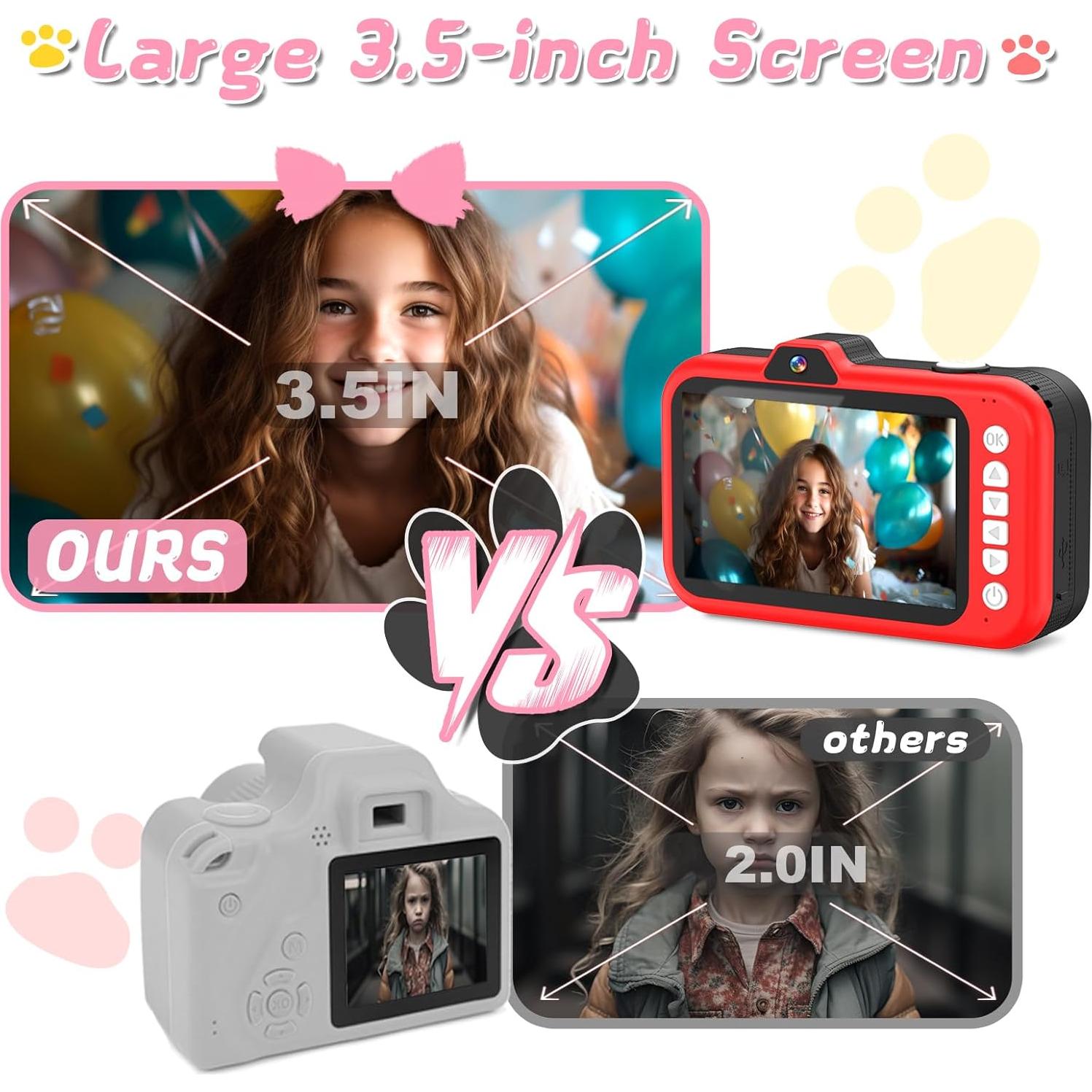 Cámara Digital para Niños CHAKEYAKE H90 con Zoom 10x y Pantalla 3.5"