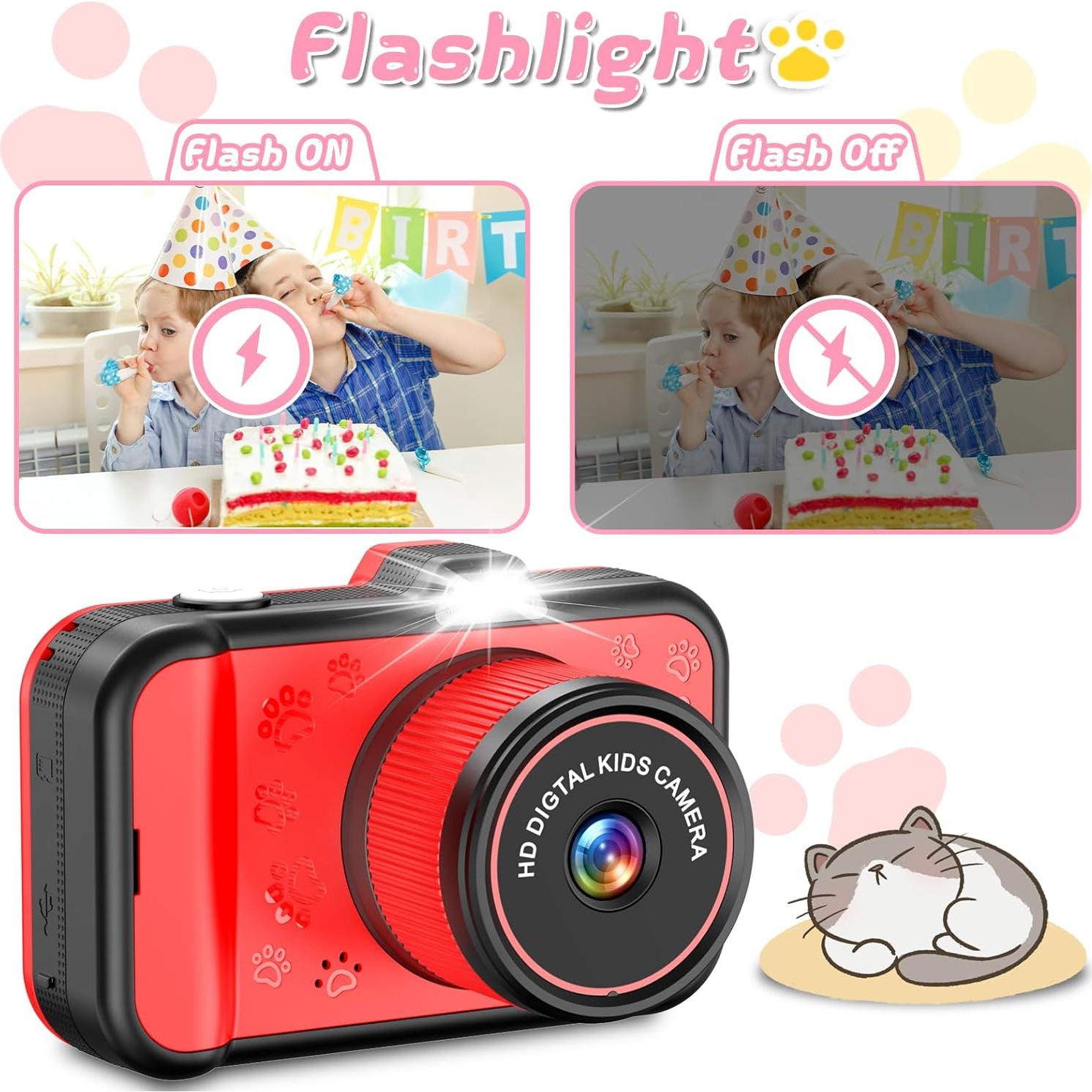 Cámara Digital para Niños CHAKEYAKE H90 con Zoom 10x y Pantalla 3.5"