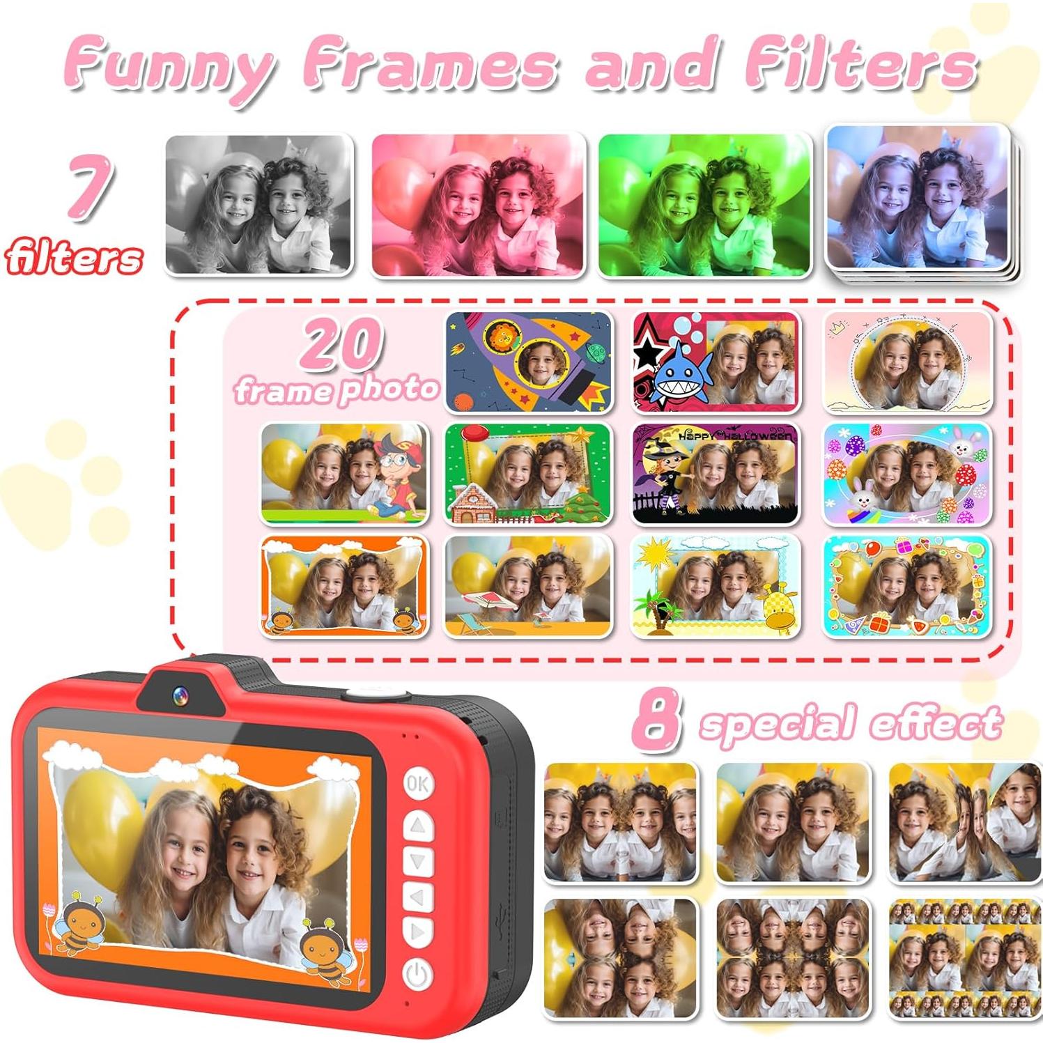 Cámara Digital para Niños CHAKEYAKE H90 con Zoom 10x y Pantalla 3.5"