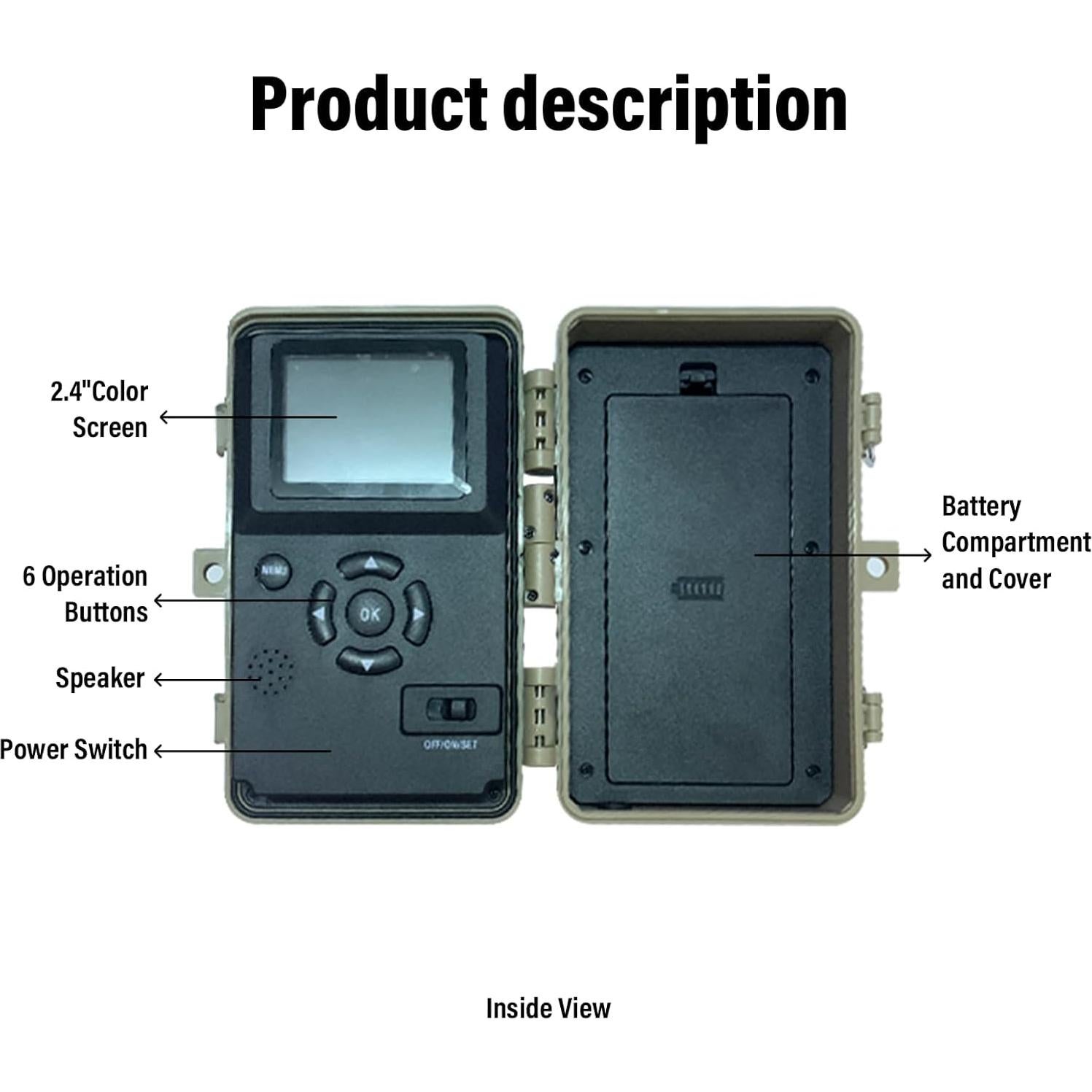 Cámara de sendero KaiNicker 24MP 1080p visión nocturna IP66
