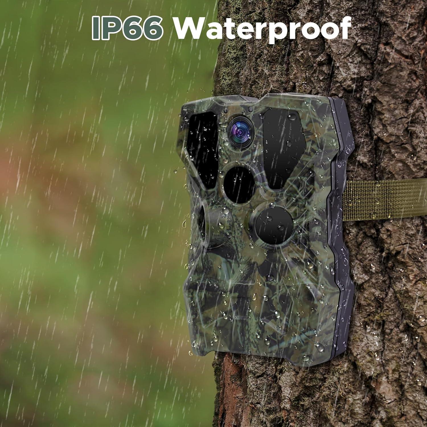 Cámara de sendero MKEOLGE 64MP 2.7K visión nocturna IP66