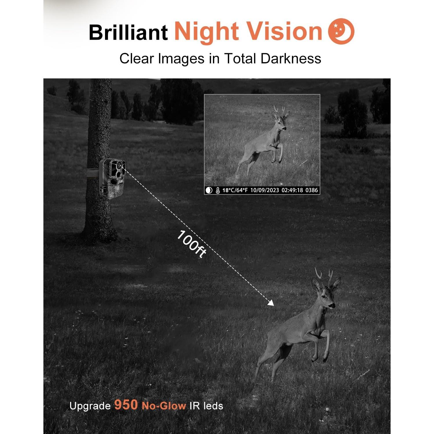 Cámara de sendero KJK 8K 84MP WiFi visión nocturna IP67