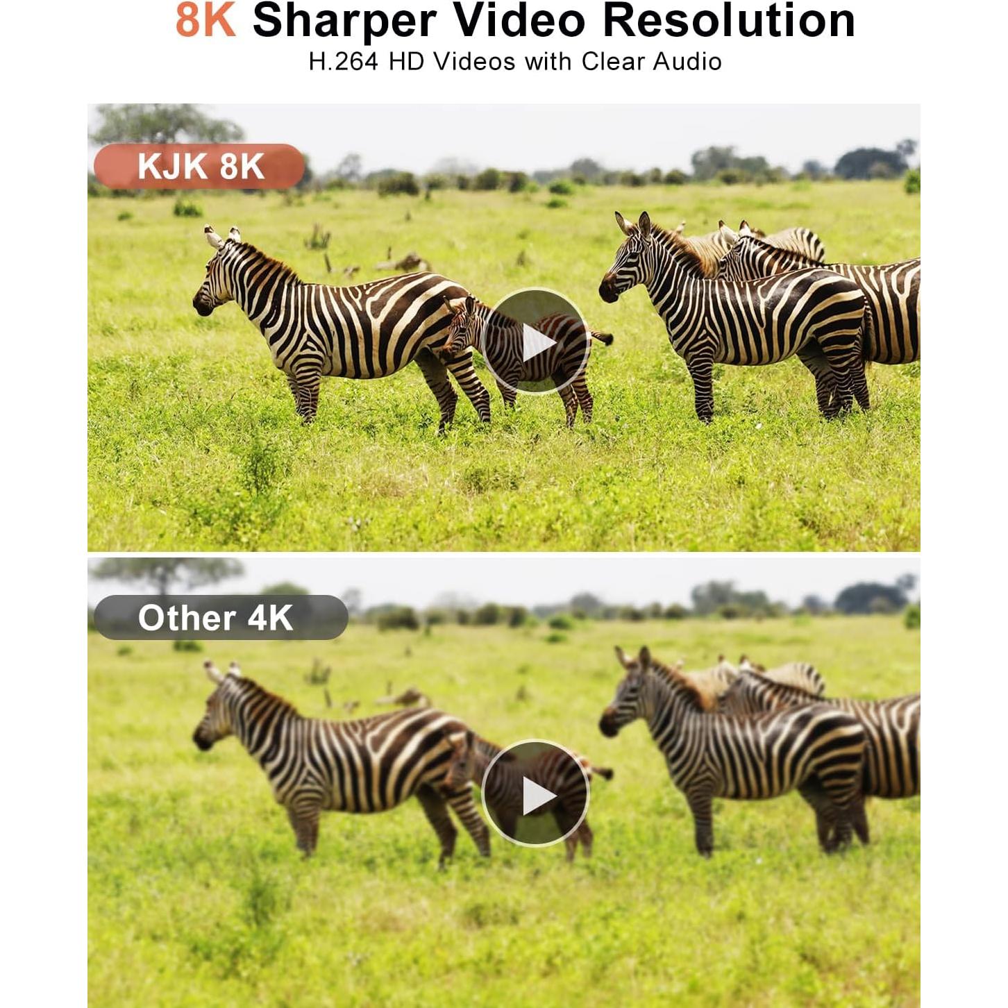 Cámara de sendero KJK 8K 84MP WiFi visión nocturna IP67