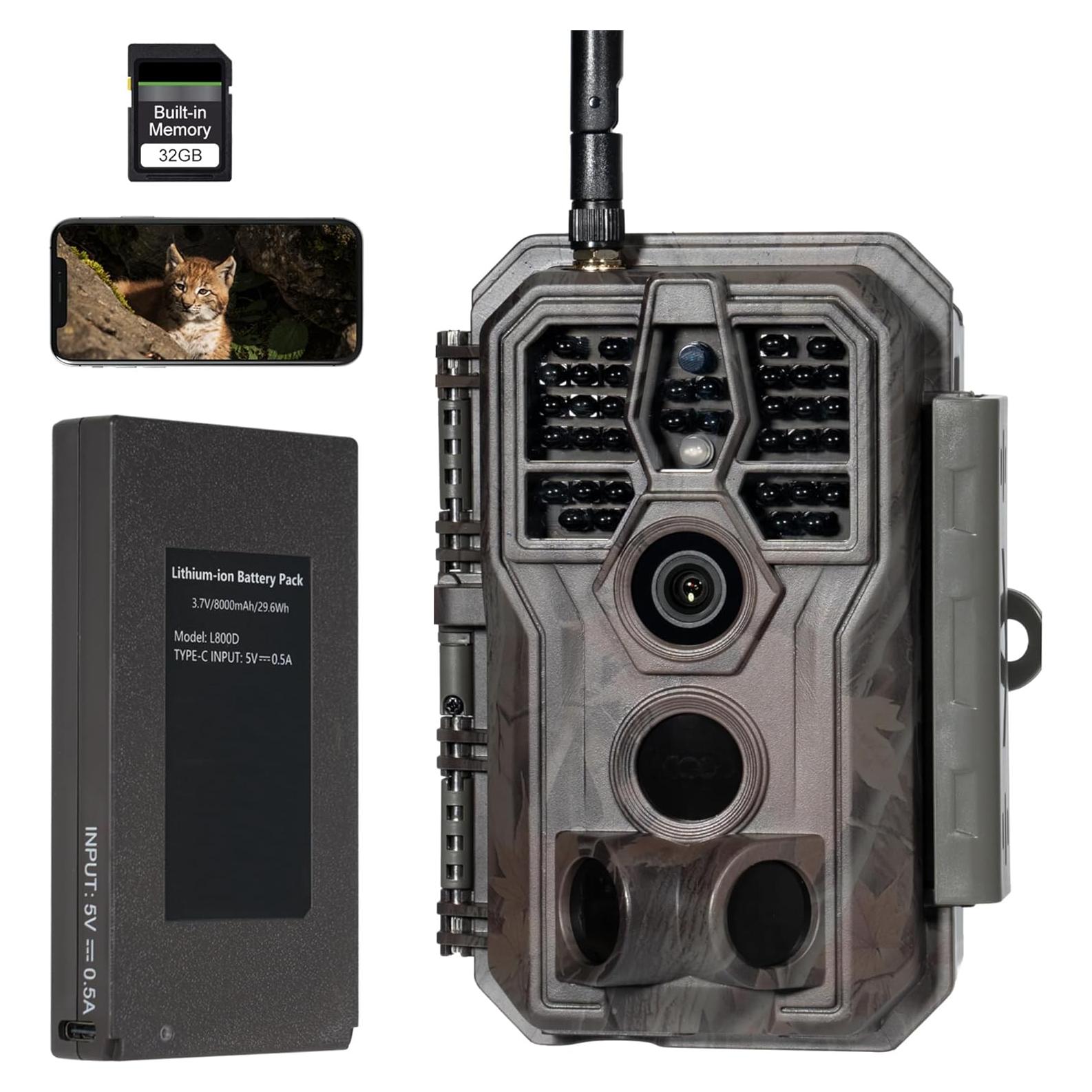 Cámara de sendero GardePro E8PMB, 64MP, WiFi, visión nocturna