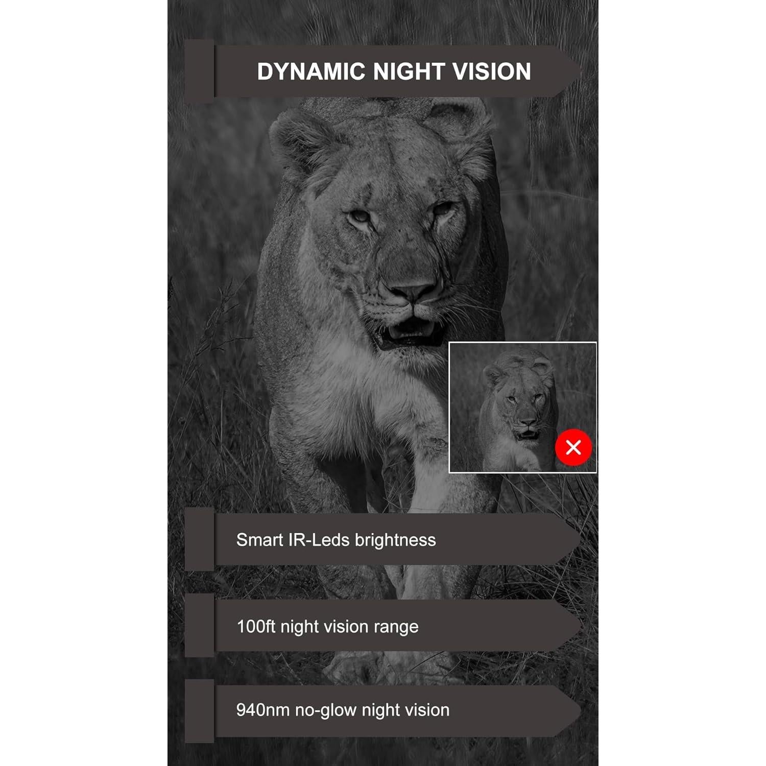 Cámara de sendero GardePro E8PMB, 64MP, WiFi, visión nocturna