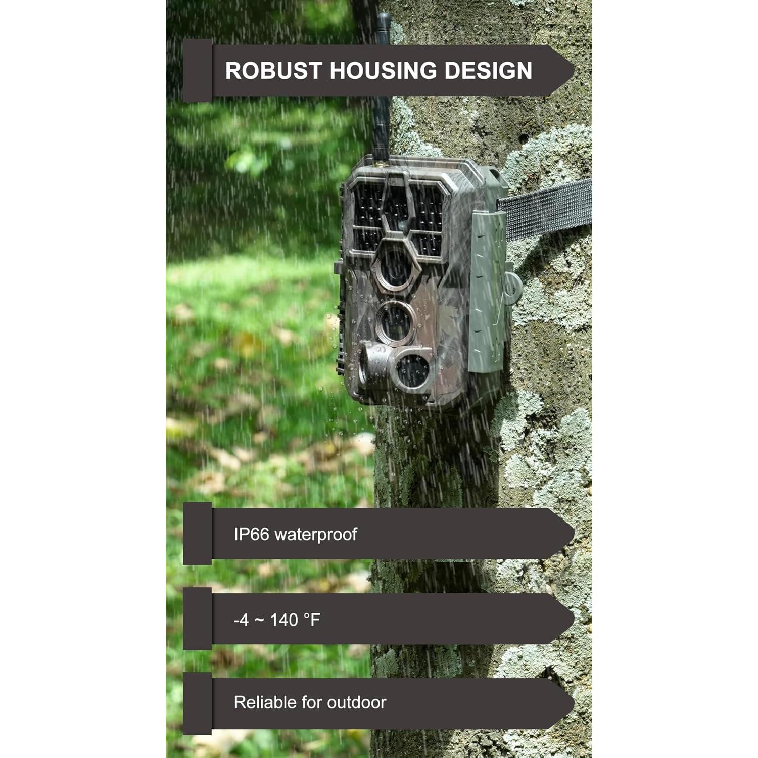 Cámara de sendero GardePro E8PMB, 64MP, WiFi, visión nocturna