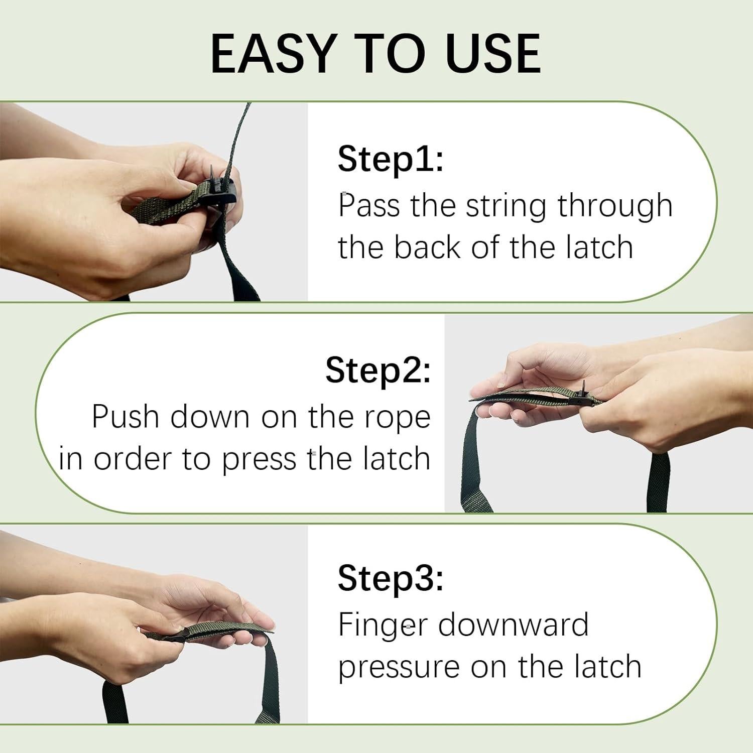 4 Correasa de Cámara de Nylon Acuxiaza 145cm Verde Alta Resistencia