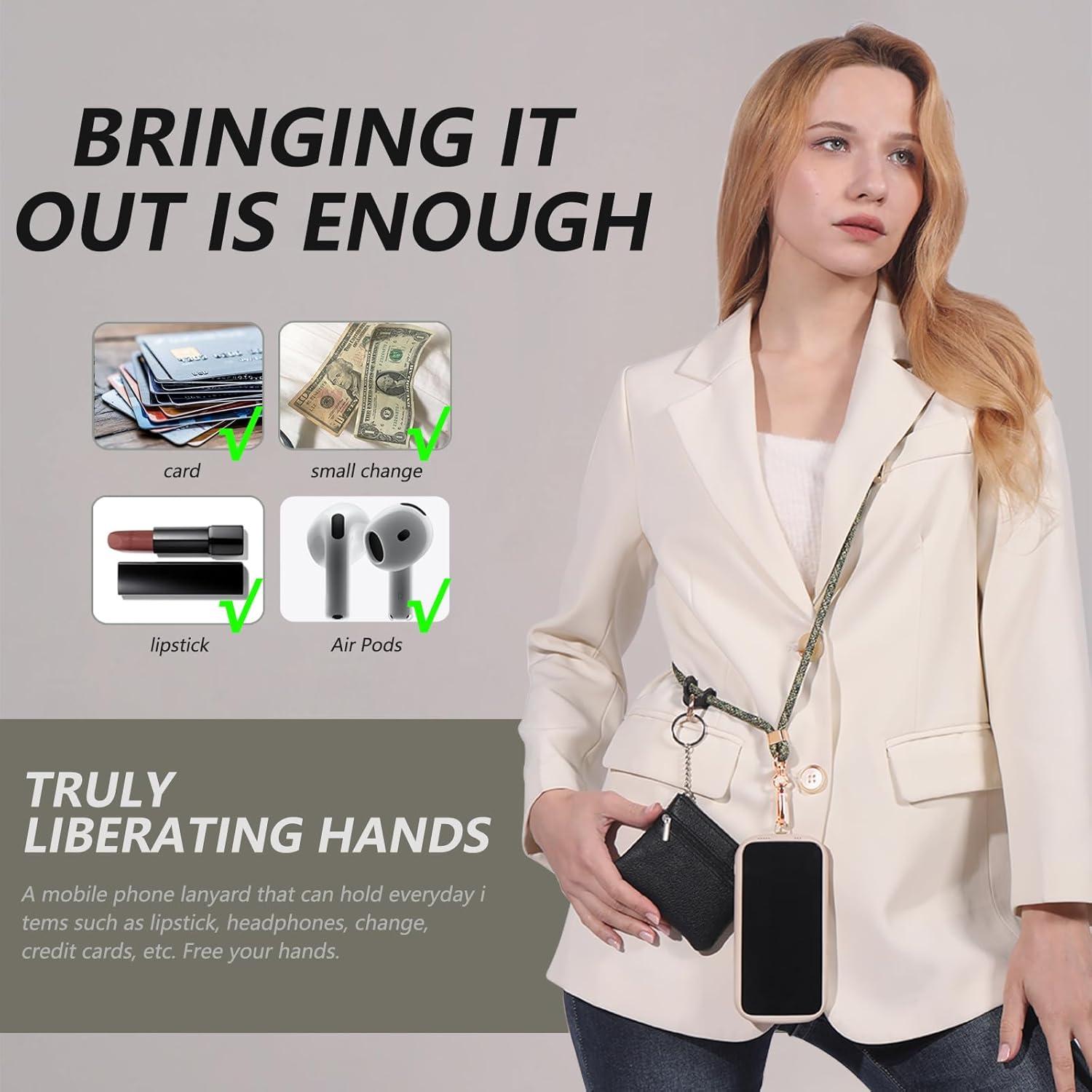 Correa para Teléfono Clip and Go Verde con Billetera