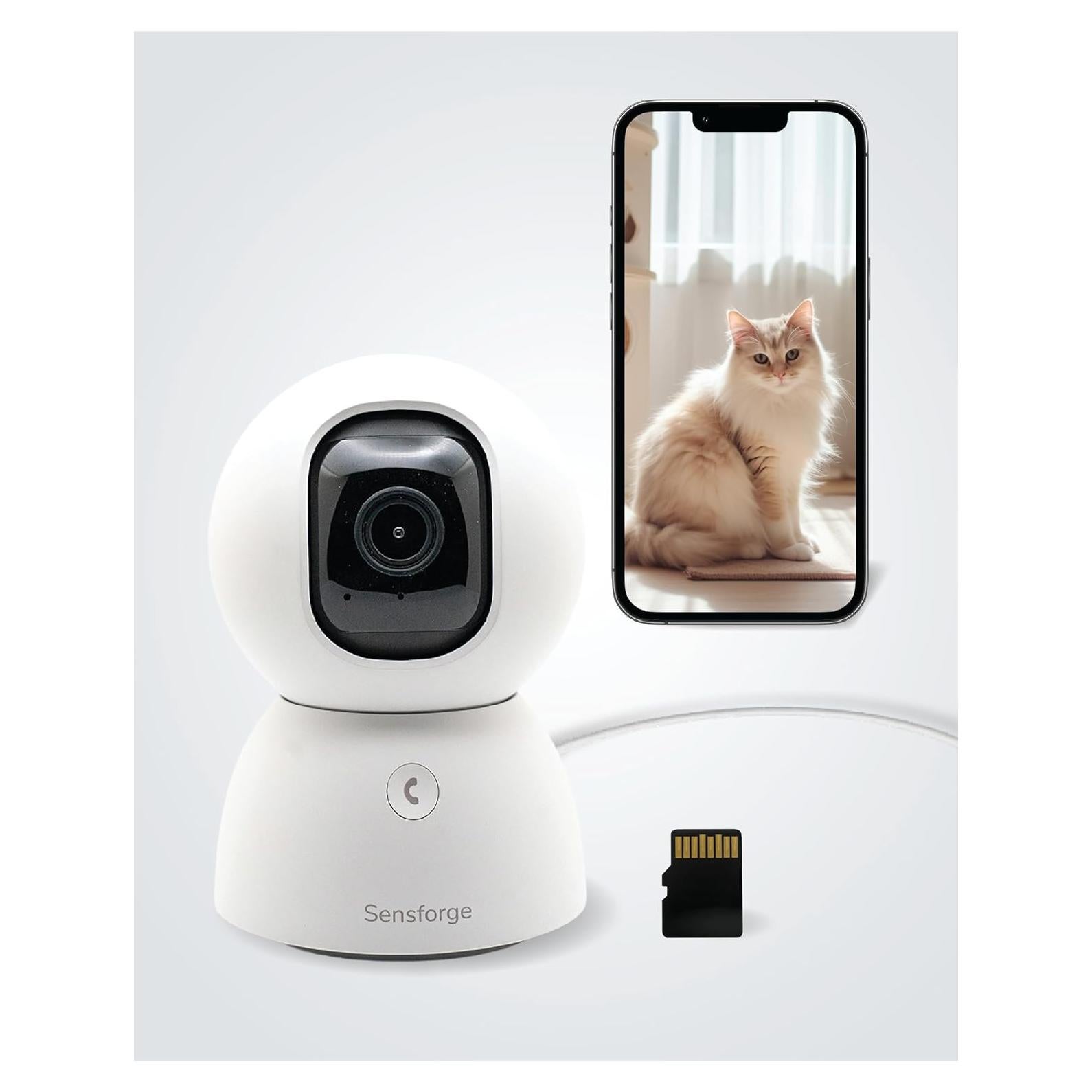 Cámara de Seguridad Interior Sensforge SF-C2 2.5K Wi-Fi Pan-Tilt