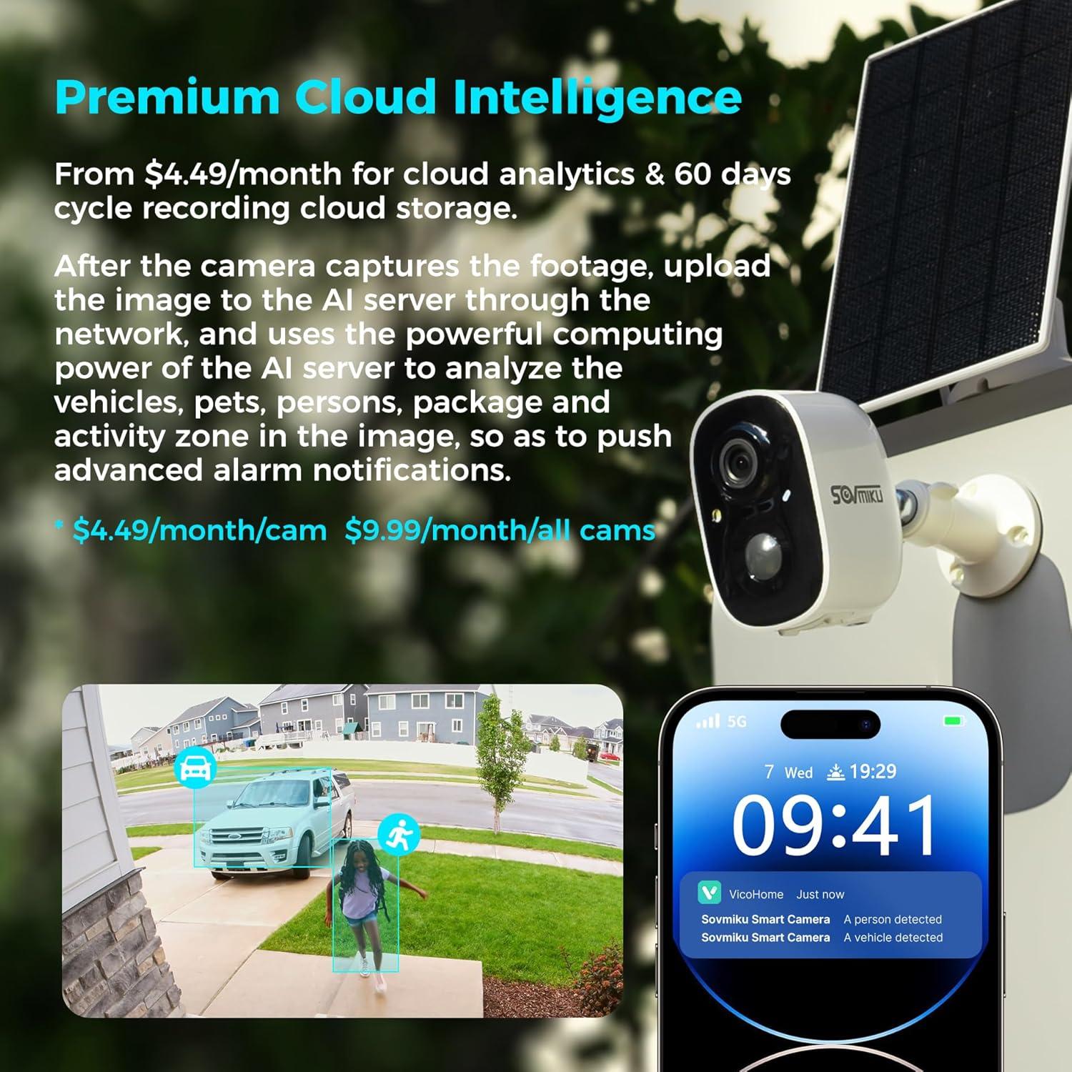 Cámara de Seguridad Solar Inalámbrica SOVMIKU CG6 3MP IP66