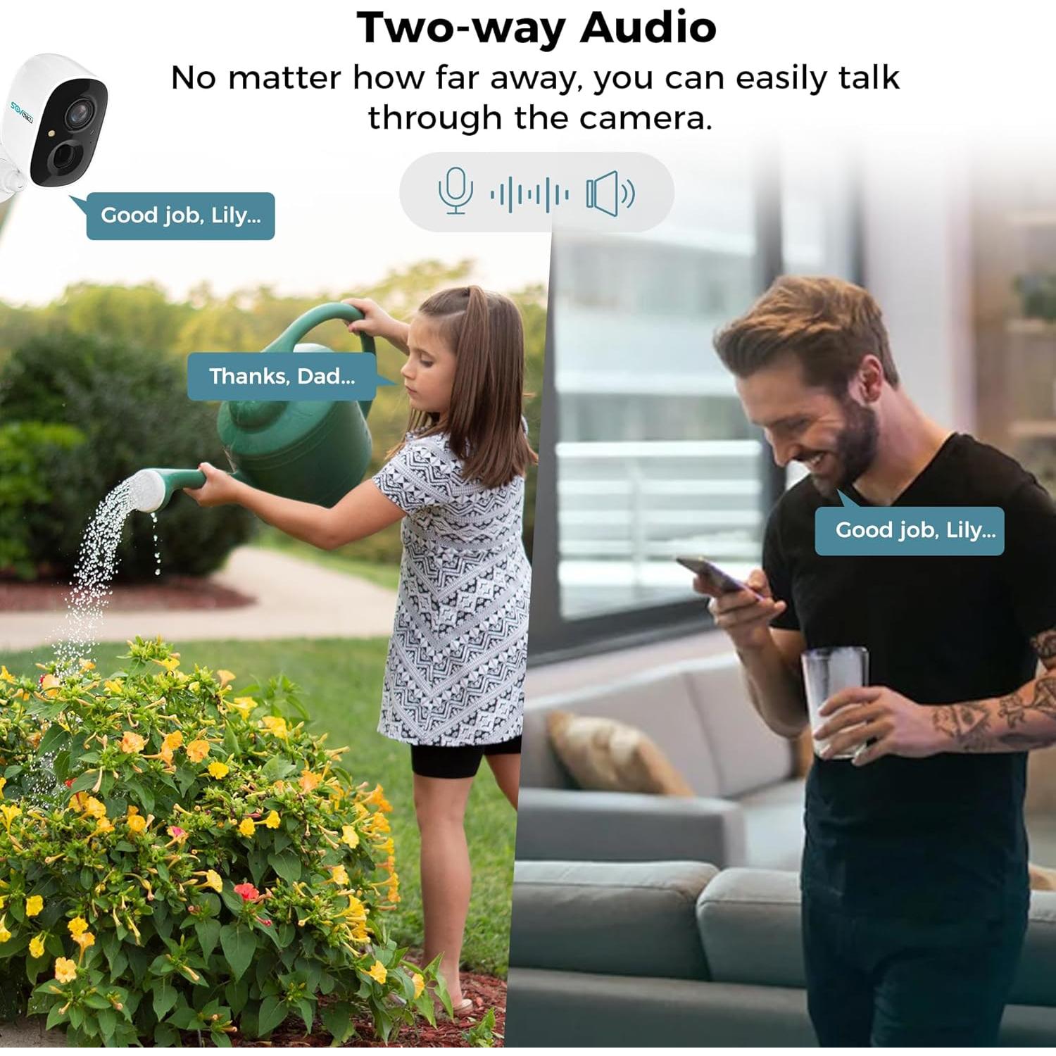 Cámara de Seguridad Solar Inalámbrica SOVMIKU CG6 3MP IP66