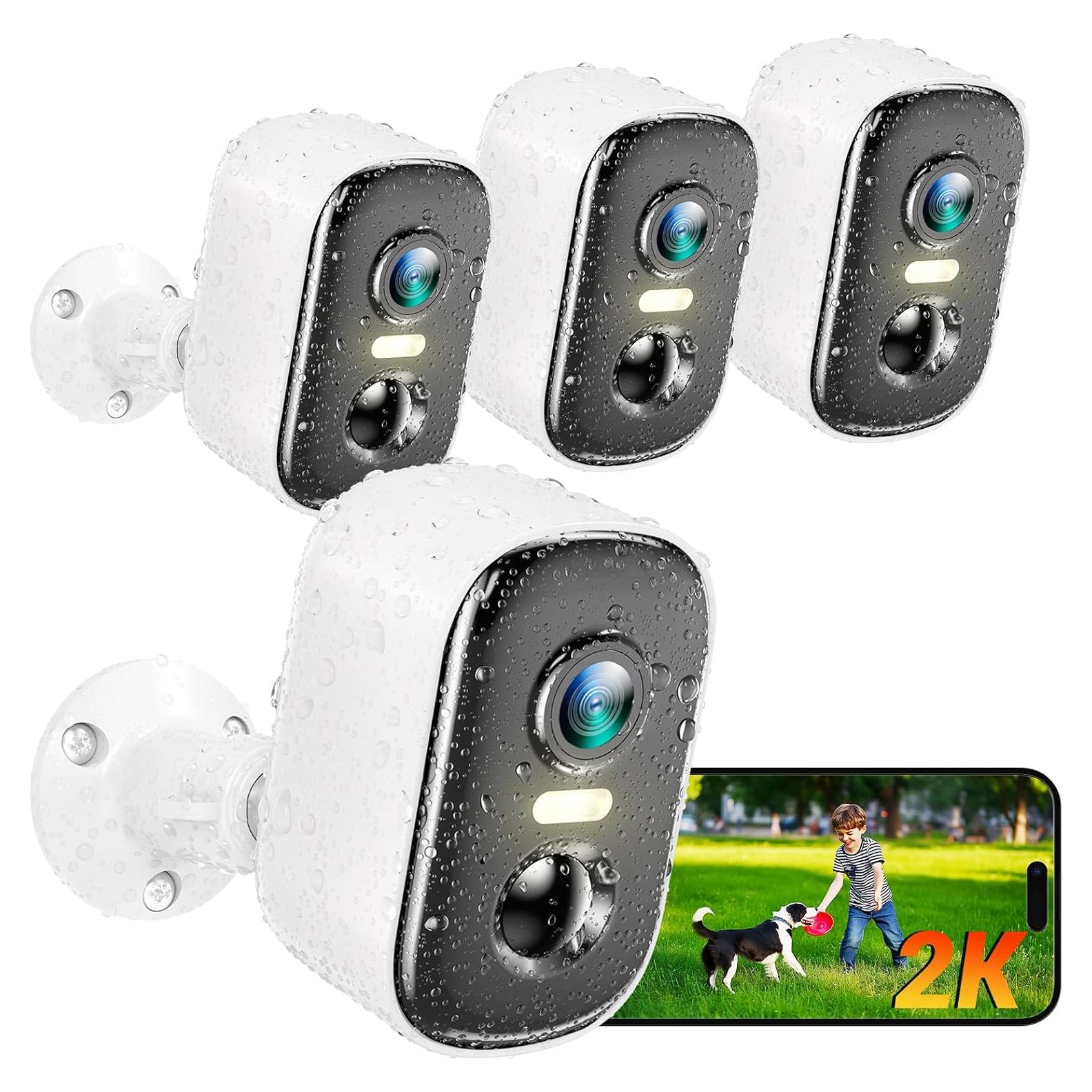 Cámara de Seguridad Inalámbrica MISECU 2K Exterior Pack 4