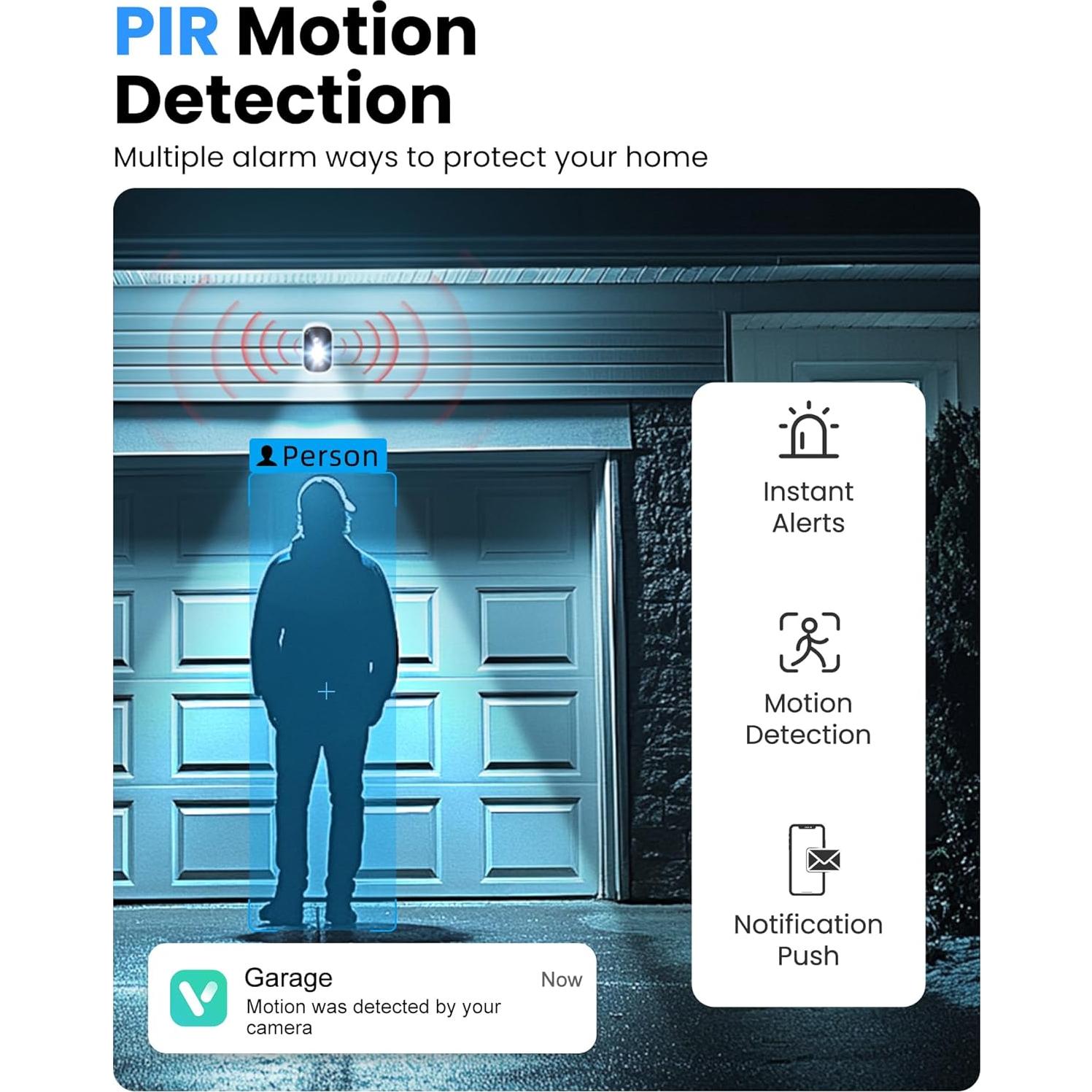 Cámara de Seguridad Inalámbrica MISECU 2K Exterior Pack 4