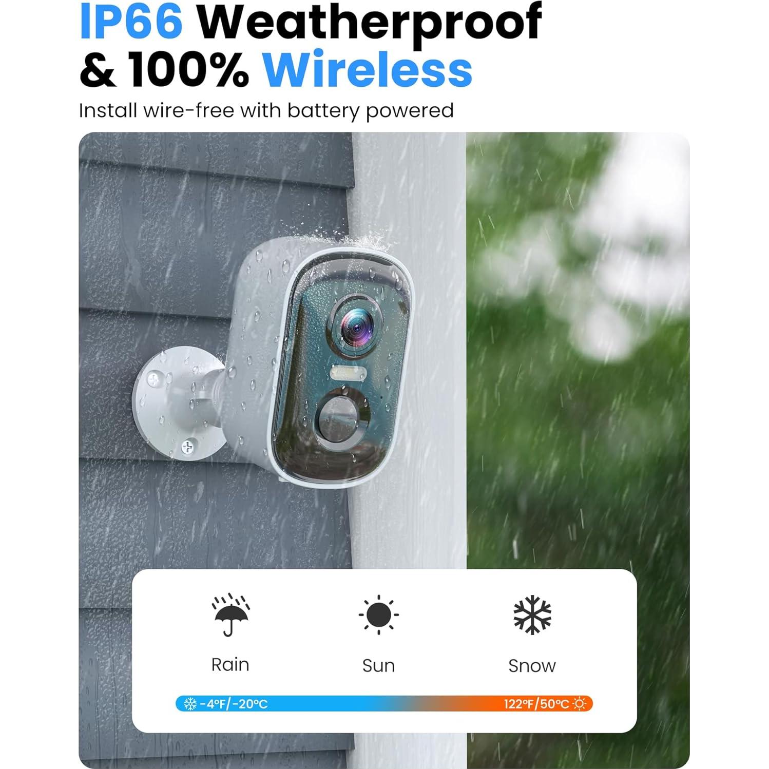 Cámara de Seguridad Inalámbrica MISECU 2K Exterior Pack 4