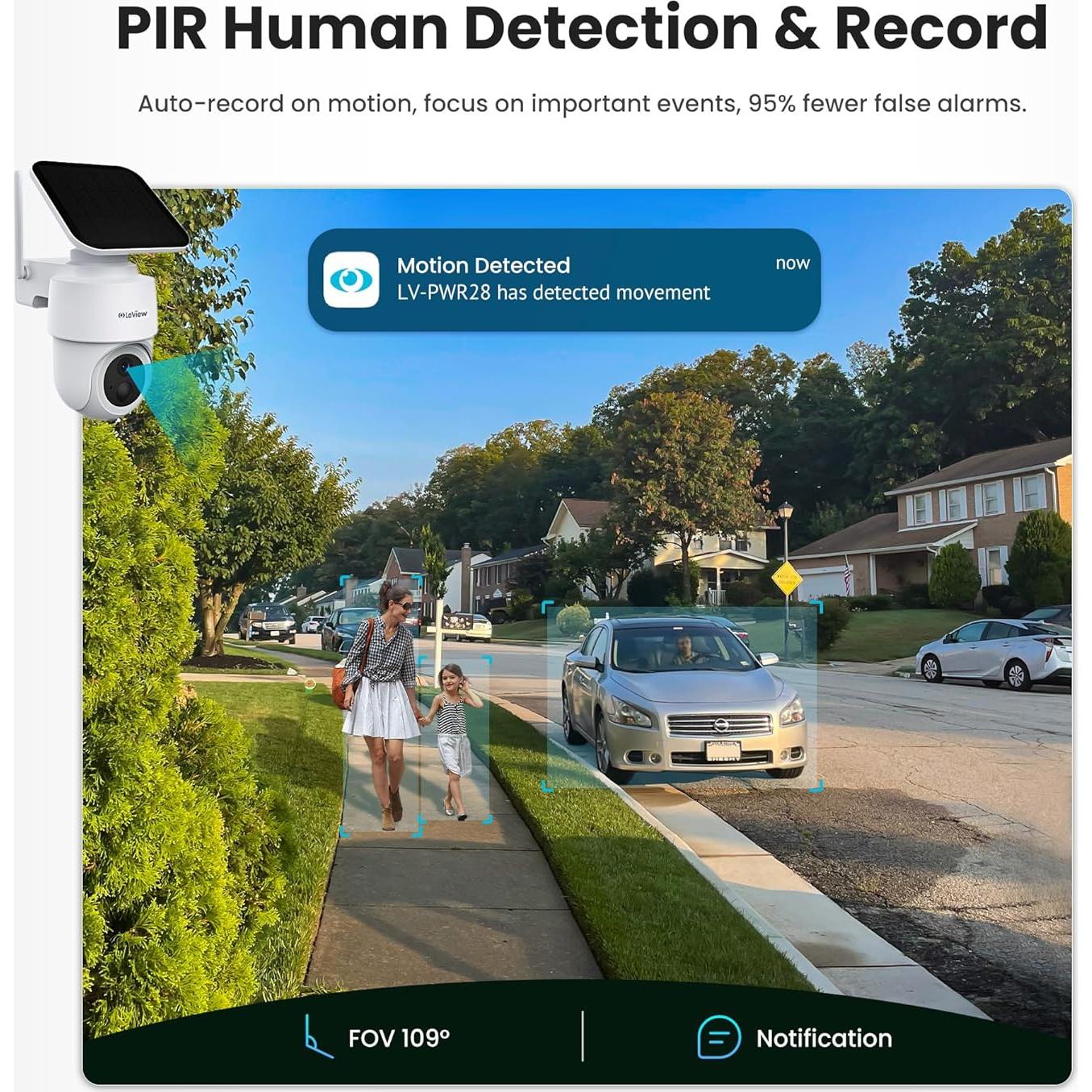 Cámara de Seguridad Solar Inalámbrica LaView 2K 3MP IP65