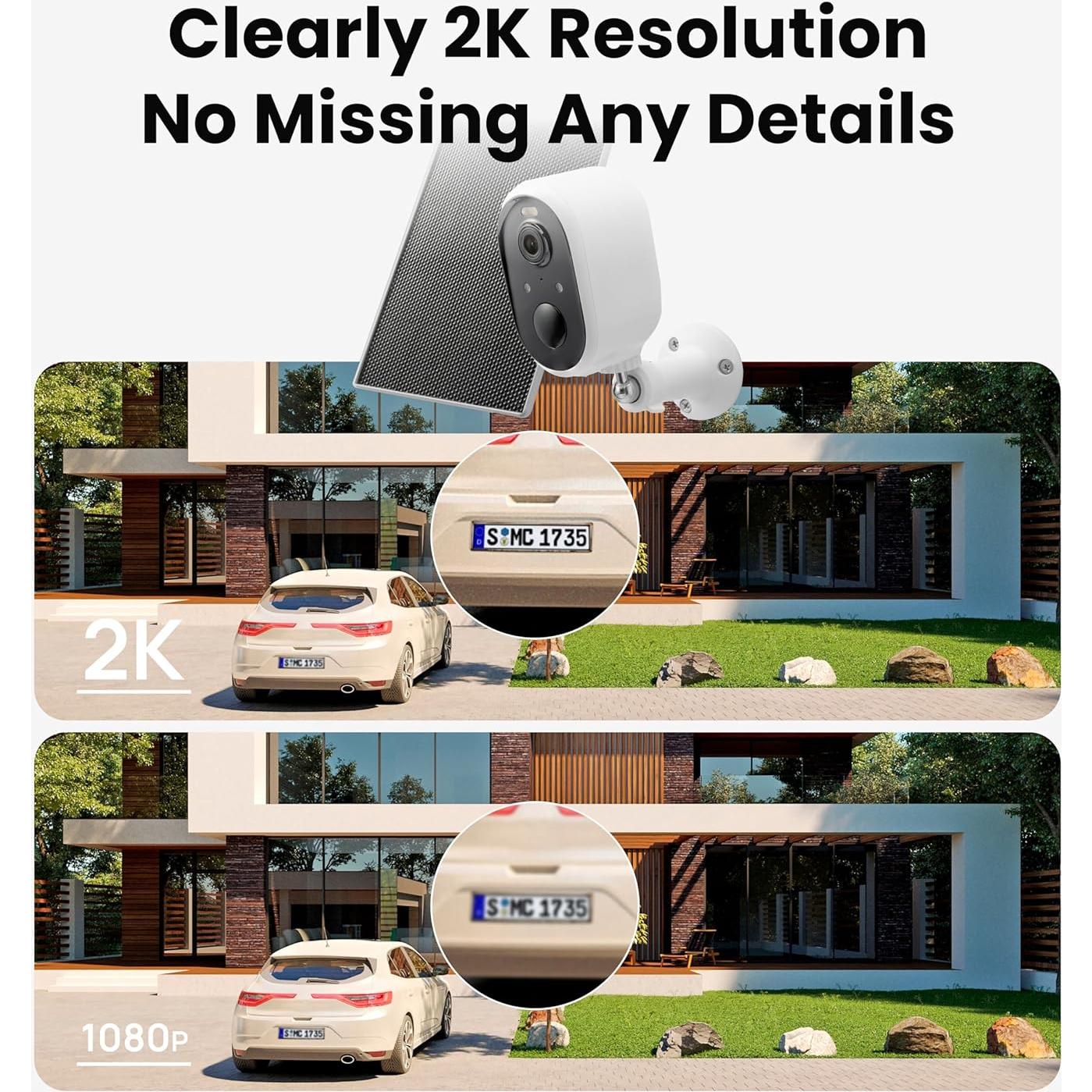 Cámara de Seguridad Solar Inalámbrica Aurumbach 2K con Visión Nocturna