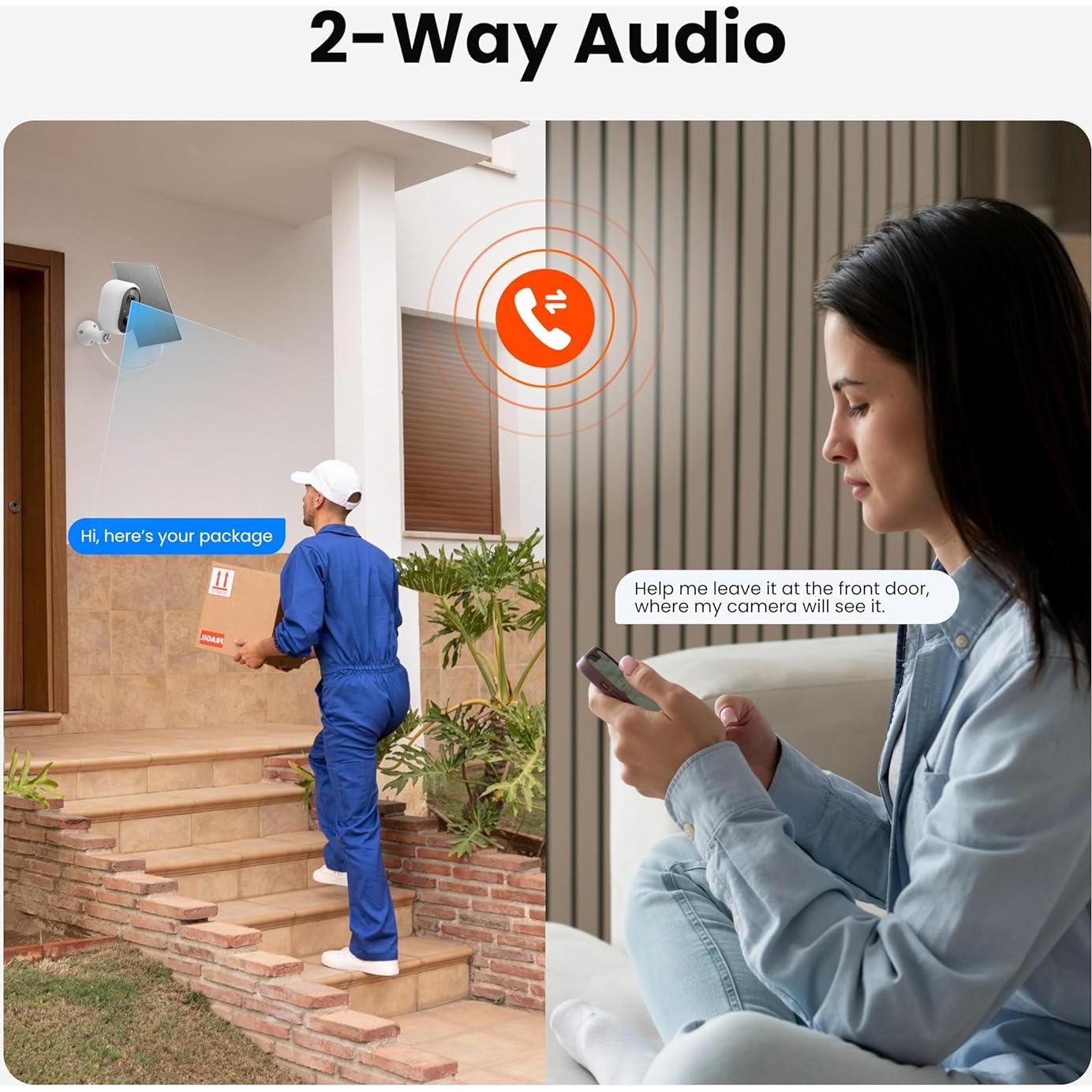 Cámara de Seguridad Solar Inalámbrica Aurumbach 2K con Visión Nocturna