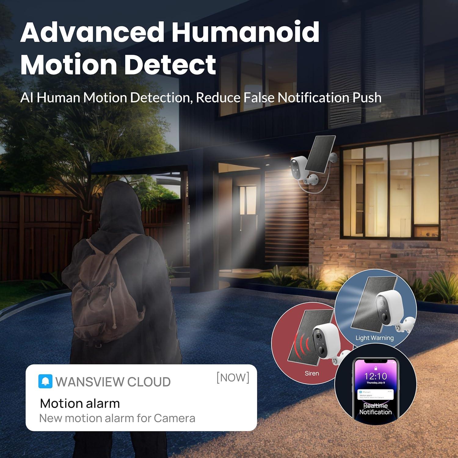 Cámara de Seguridad Solar Inalámbrica Aurumbach 2K con Visión Nocturna