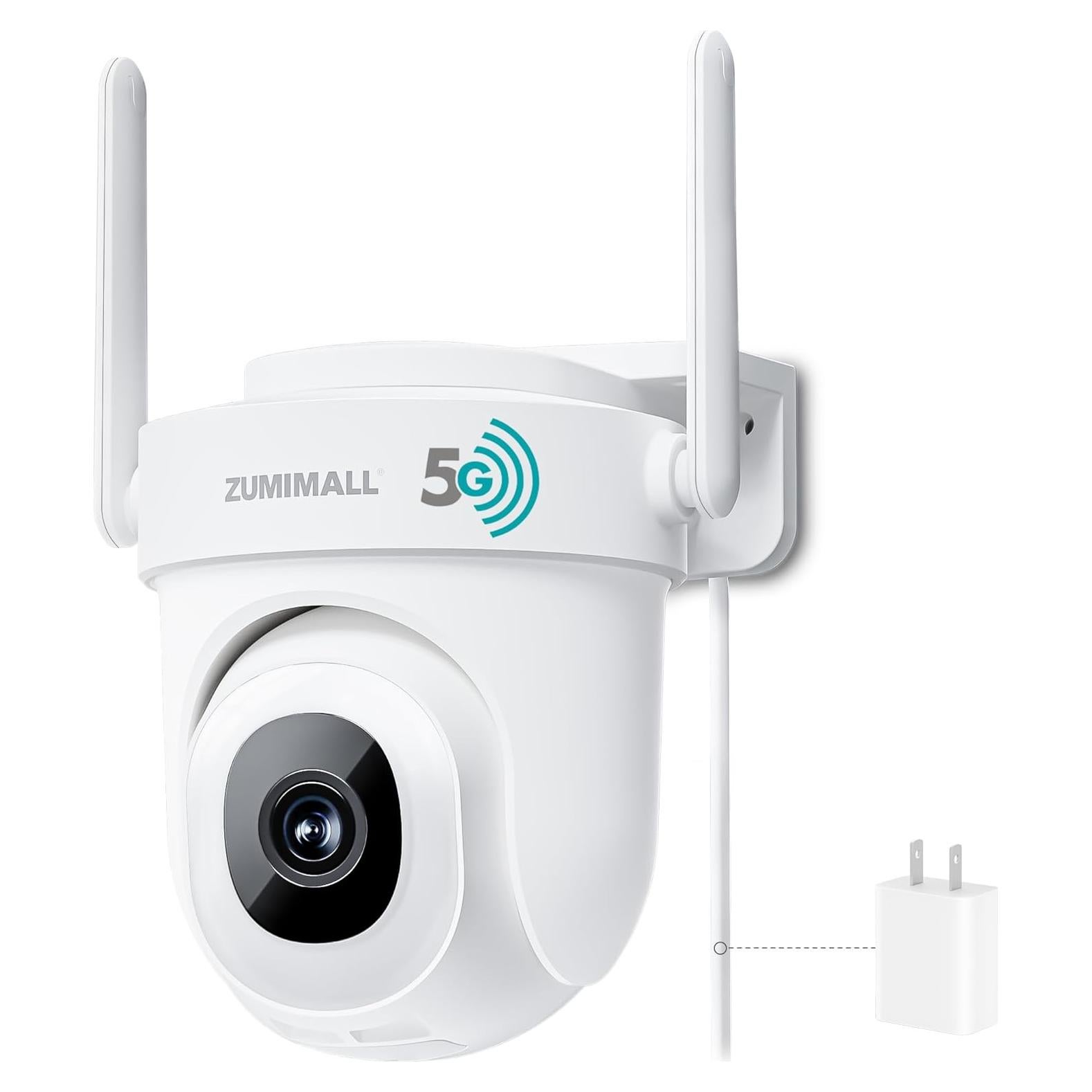 Cámara de Seguridad ZUMIMALL 5MP WiFi Exterior IP66 con Visión Nocturna