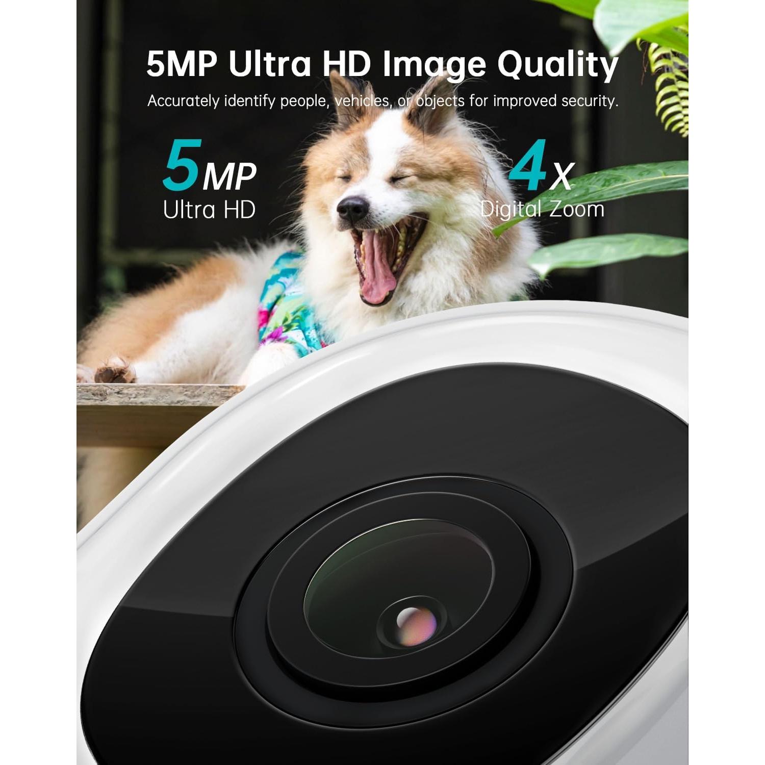 Cámara de Seguridad ZUMIMALL 5MP WiFi Exterior IP66 con Visión Nocturna