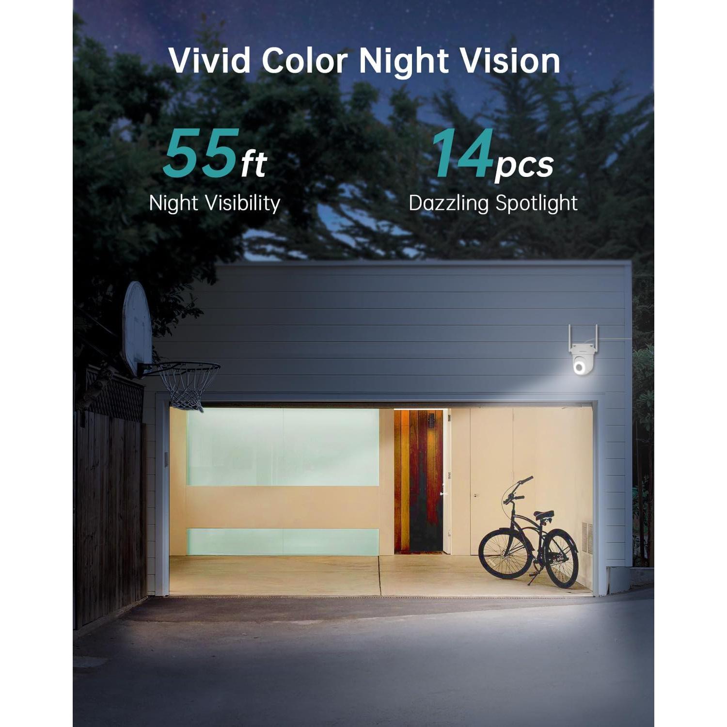 Cámara de Seguridad ZUMIMALL 5MP WiFi Exterior IP66 con Visión Nocturna