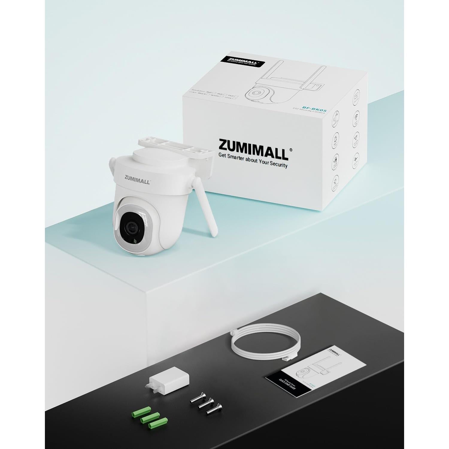 Cámara de Seguridad ZUMIMALL 5MP WiFi Exterior IP66 con Visión Nocturna